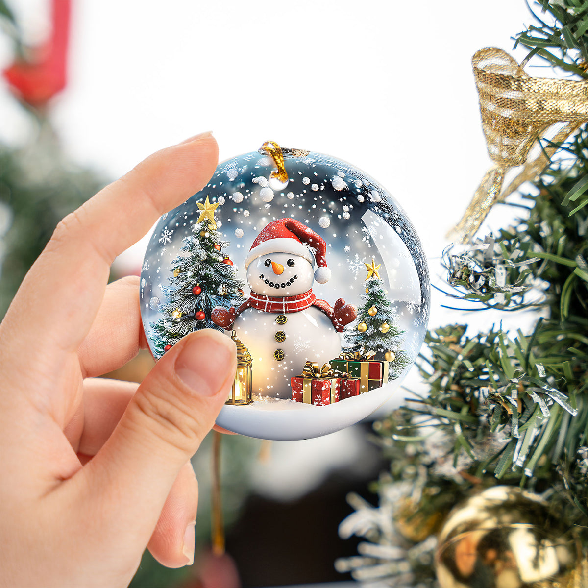 Christmas Snowman Ornament 2026, Cute Winter Ceramic Ornament, Holiday Tree Decoration, Christmas Keepsake Gift for Friends and Family