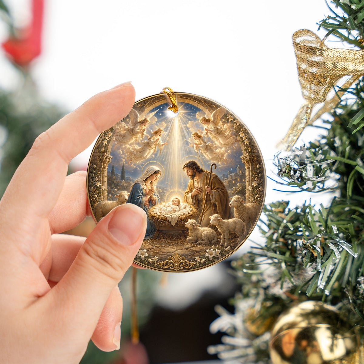 2026 Nativity Scene Christmas Ornament, Christian Christmas Decor, Holy Family Keepsake, Religious Tree Ornament Gift