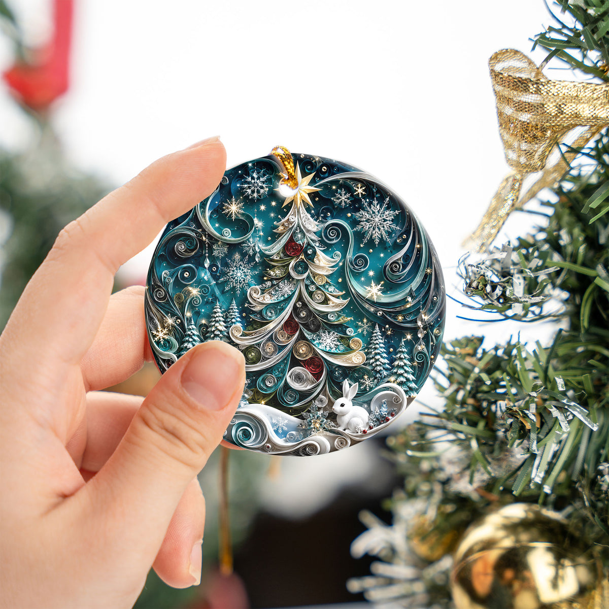 Christmas Tree Ornament 2026, Blue Winter Ornament, Holiday Christmas Decor, Xmas Tree Decoration
