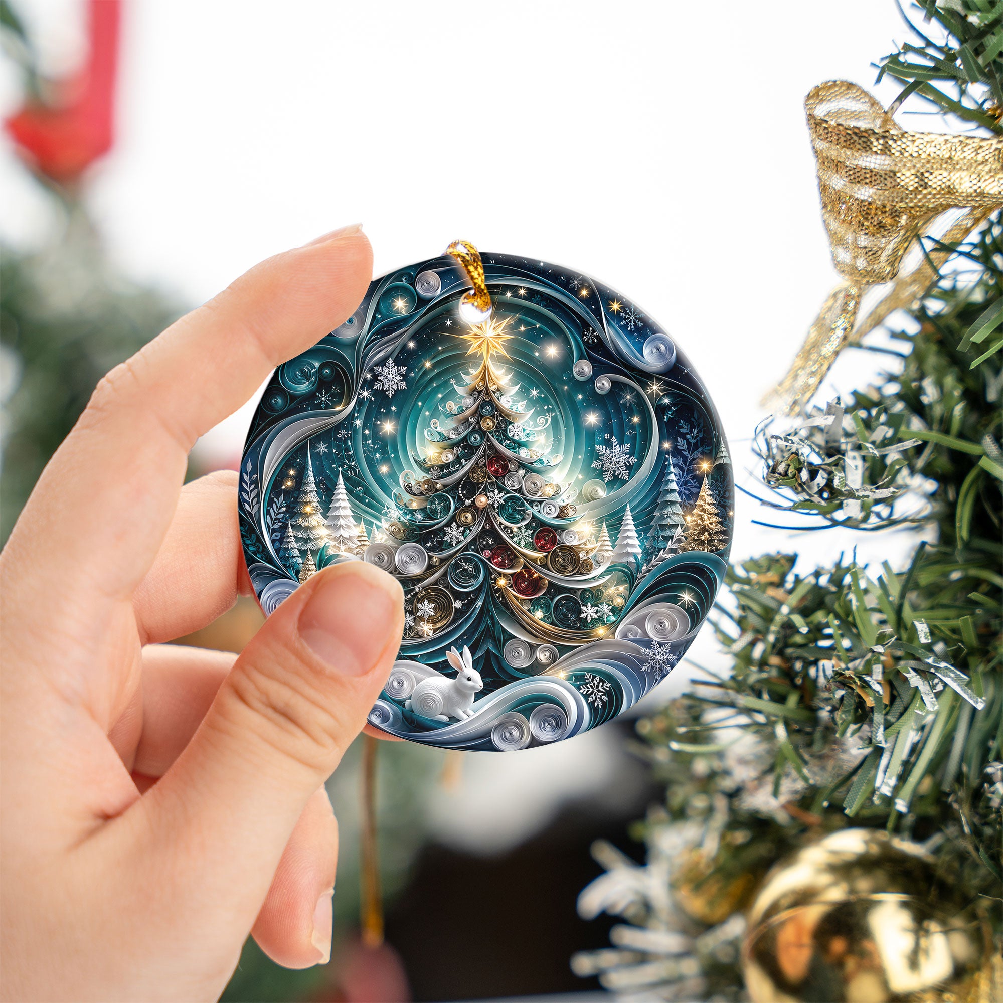 Blue Christmas Ornament 2026, Christmas Tree Decoration, Winter Holiday Decor, Xmas Keepsake Ornament