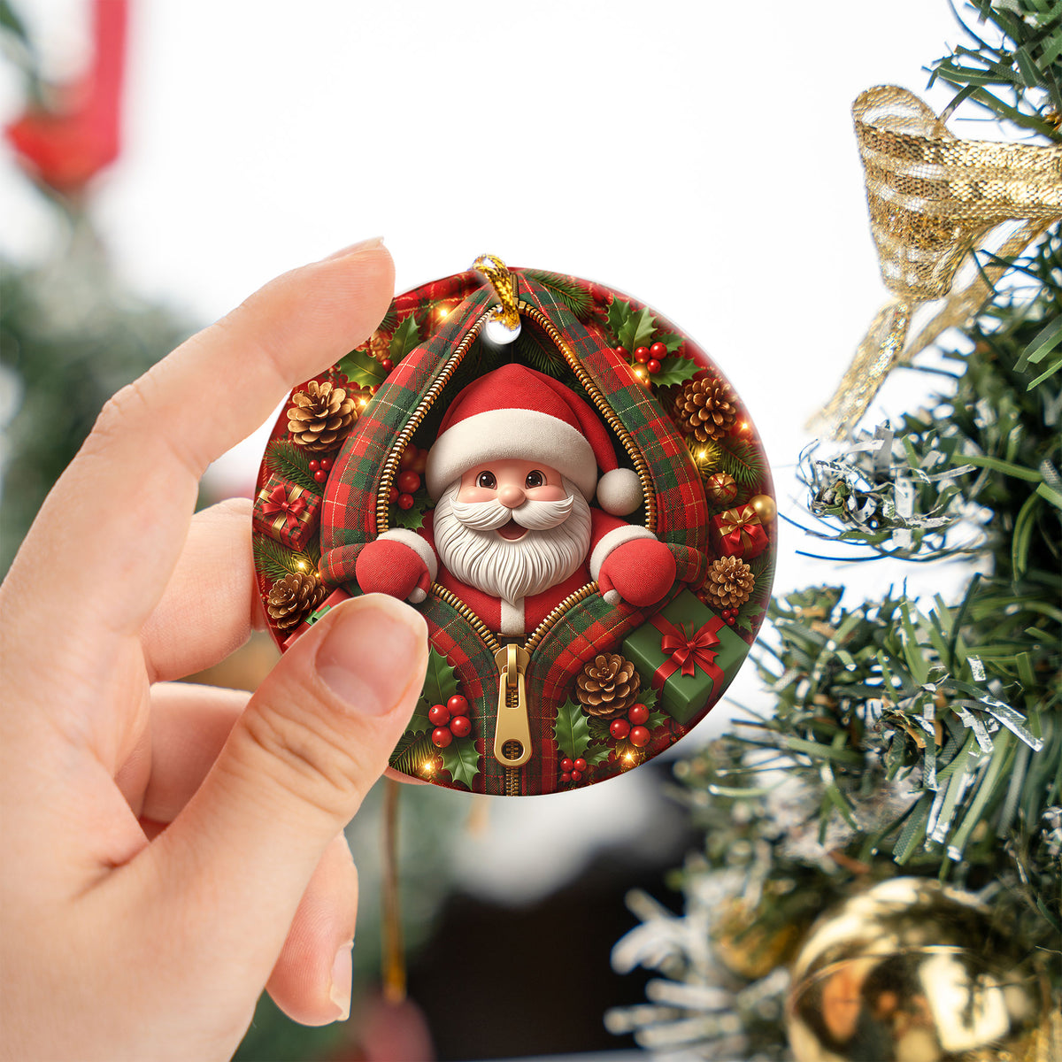 Cute Santa Ornament 2026, Christmas Santa Claus Ornament, Funny Santa Decor, Christmas Tree Ornament