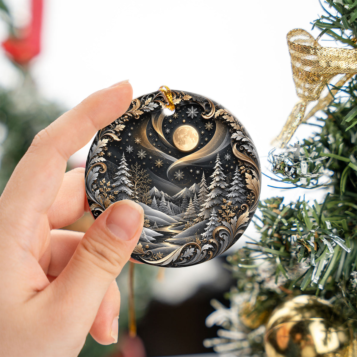 Winter Forest Christmas Ornament 2026, Shooting Star Holiday Ornament, Christian Christmas Tree Decor, Festive Keepsake Gift
