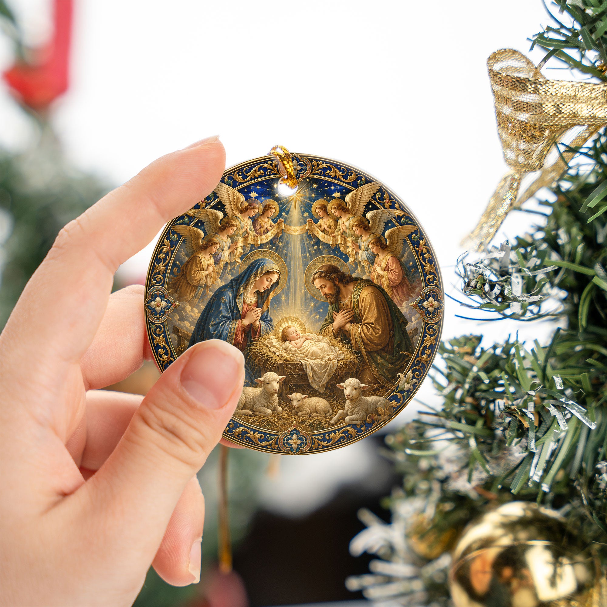 Holy Family Nativity Ornament 2026, Baby Jesus Christmas Ornament, Christian Christmas Tree Decor, Religious Holiday Keepsake Gift for Family