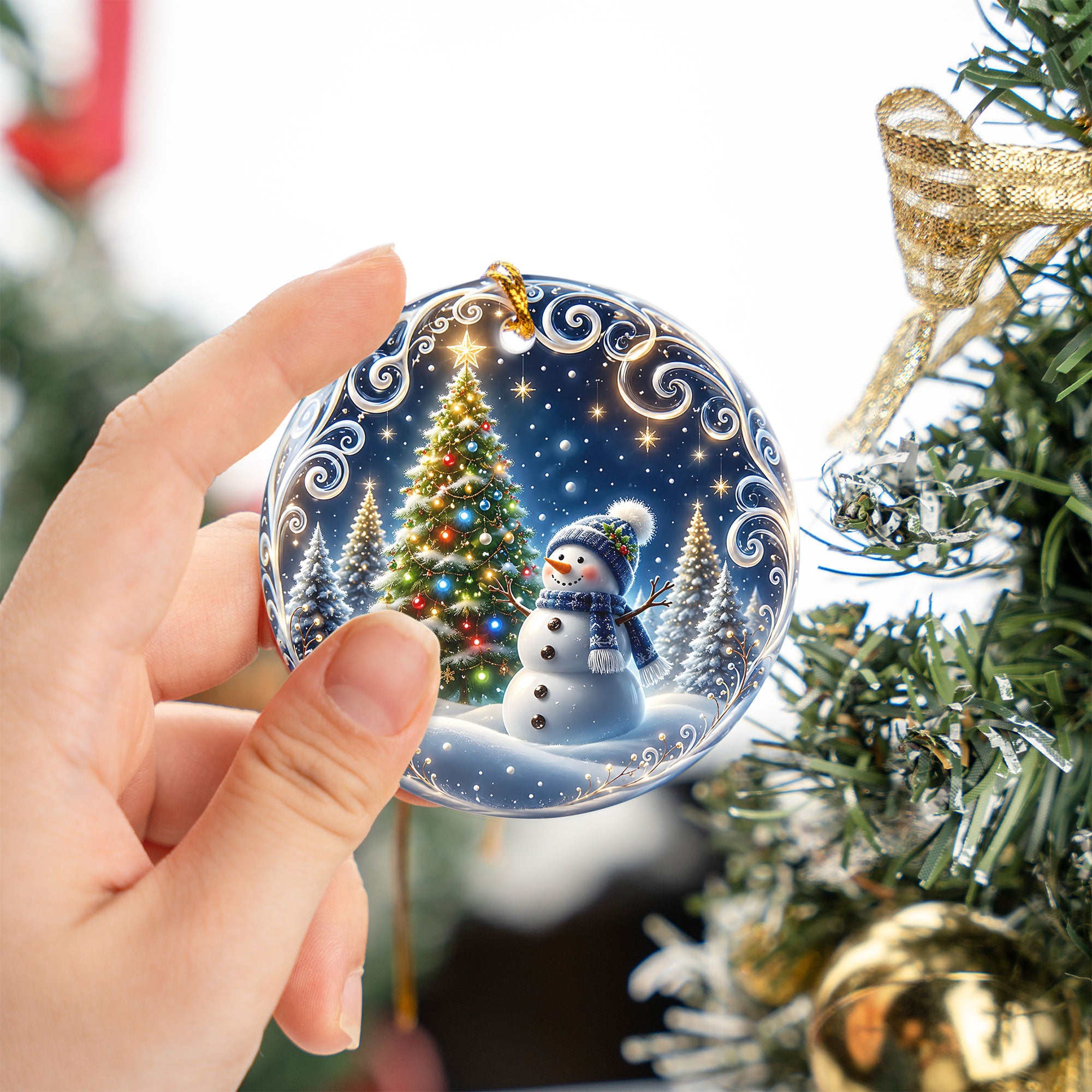 Snowman Christmas Tree Ornament 2026, Winter Holiday Ornament, Christmas Decoration, Family Keepsake Gift