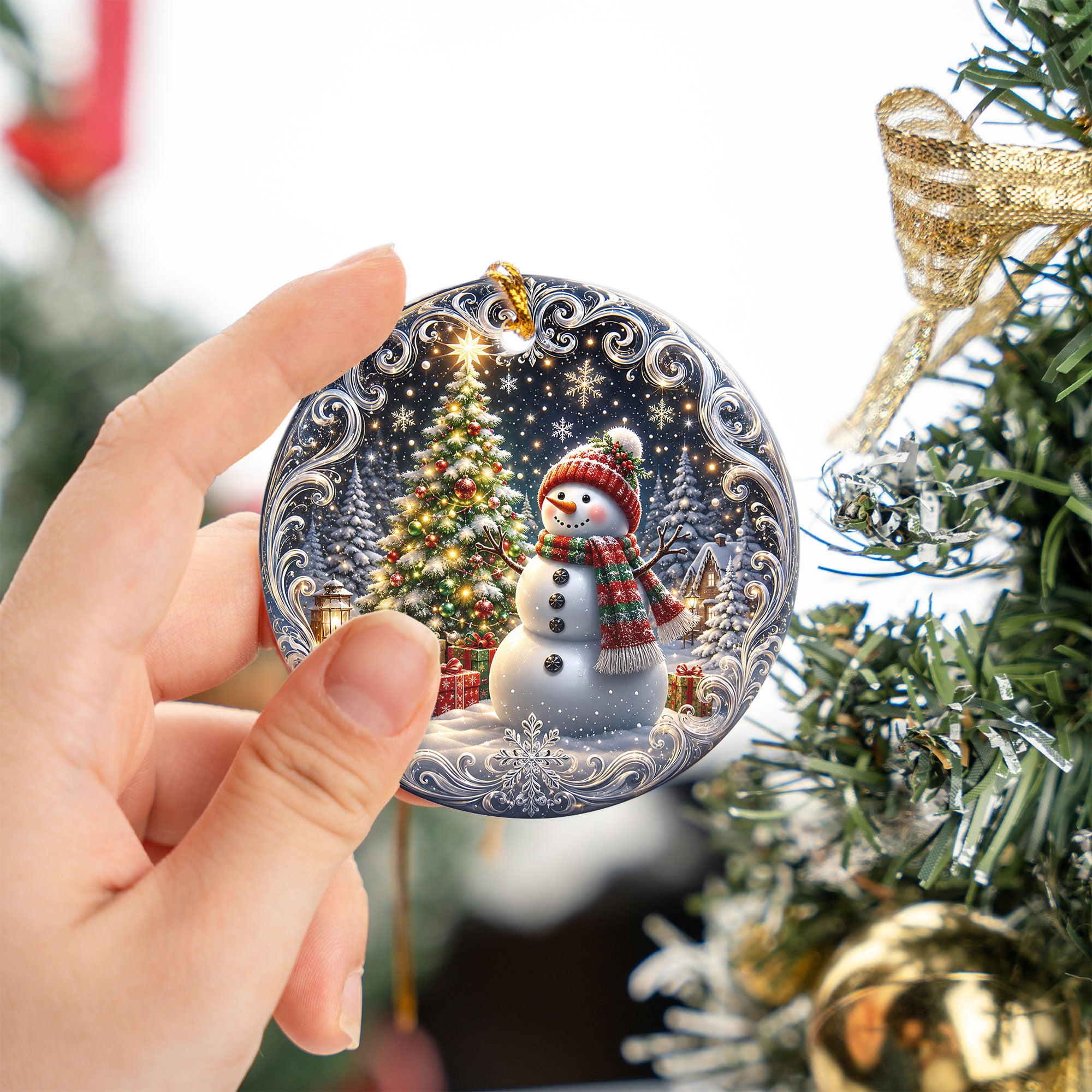 Blue Winter Christmas Ornament 2026, Snowman Tree Ornament, Holiday Keepsake Decoration, Christmas Gift