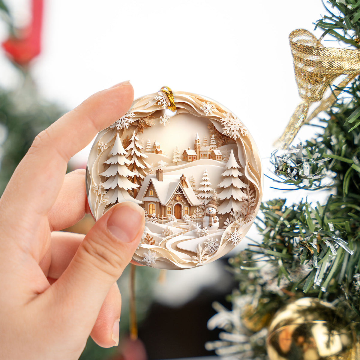 Snowman Holiday Ornament 2026, Winter Village Christmas Tree Ornament, Christmas Decoration