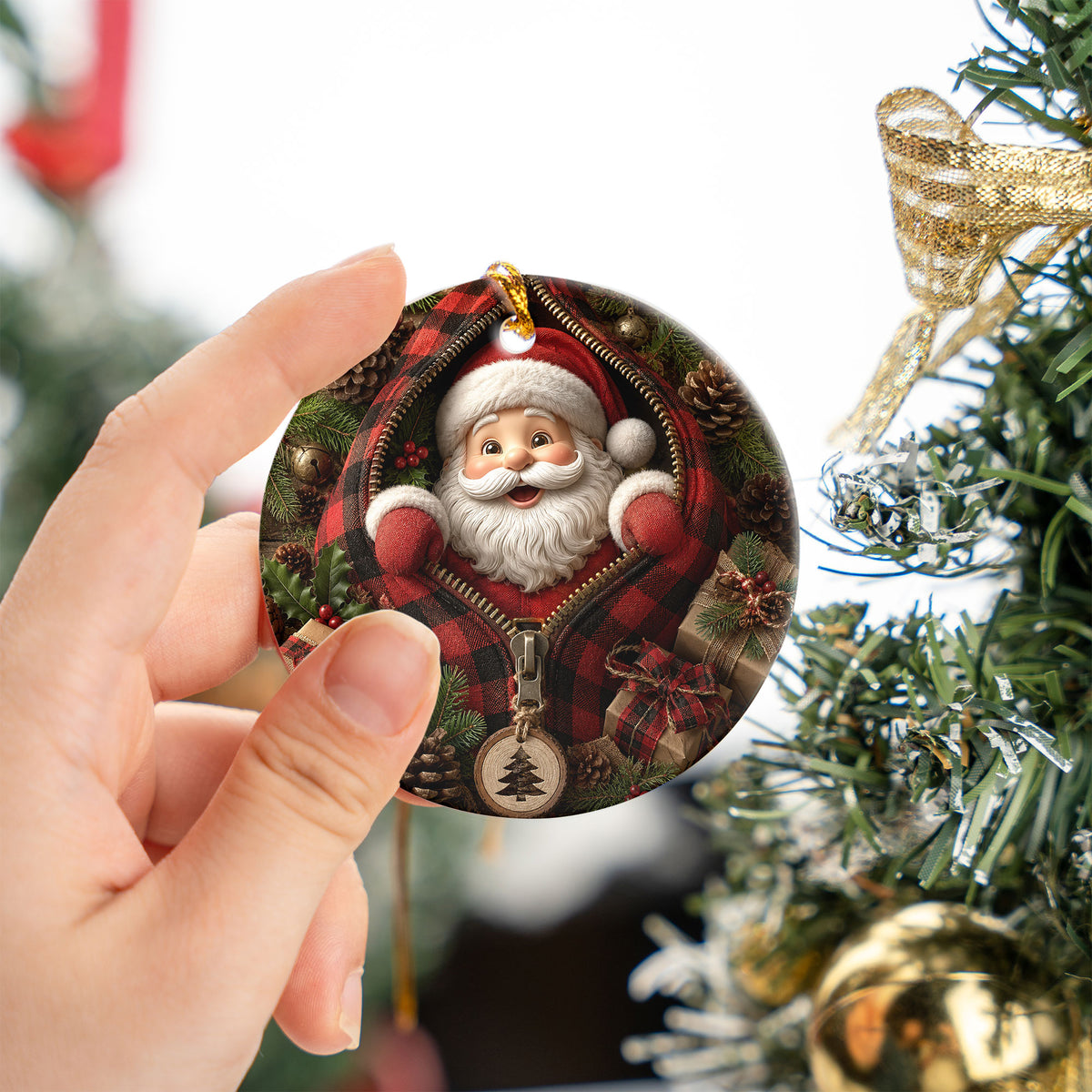 Christmas Ornament 2026 Santa Claus Design, Cute Holiday Tree Decoration, Xmas Keepsake Ornament