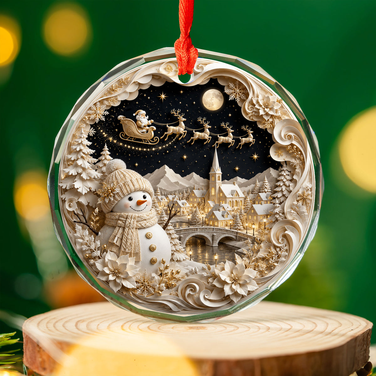Vintage Snowman Christmas Ornament 2026, Rustic Winter Ceramic Ornament, Holiday Tree Decoration