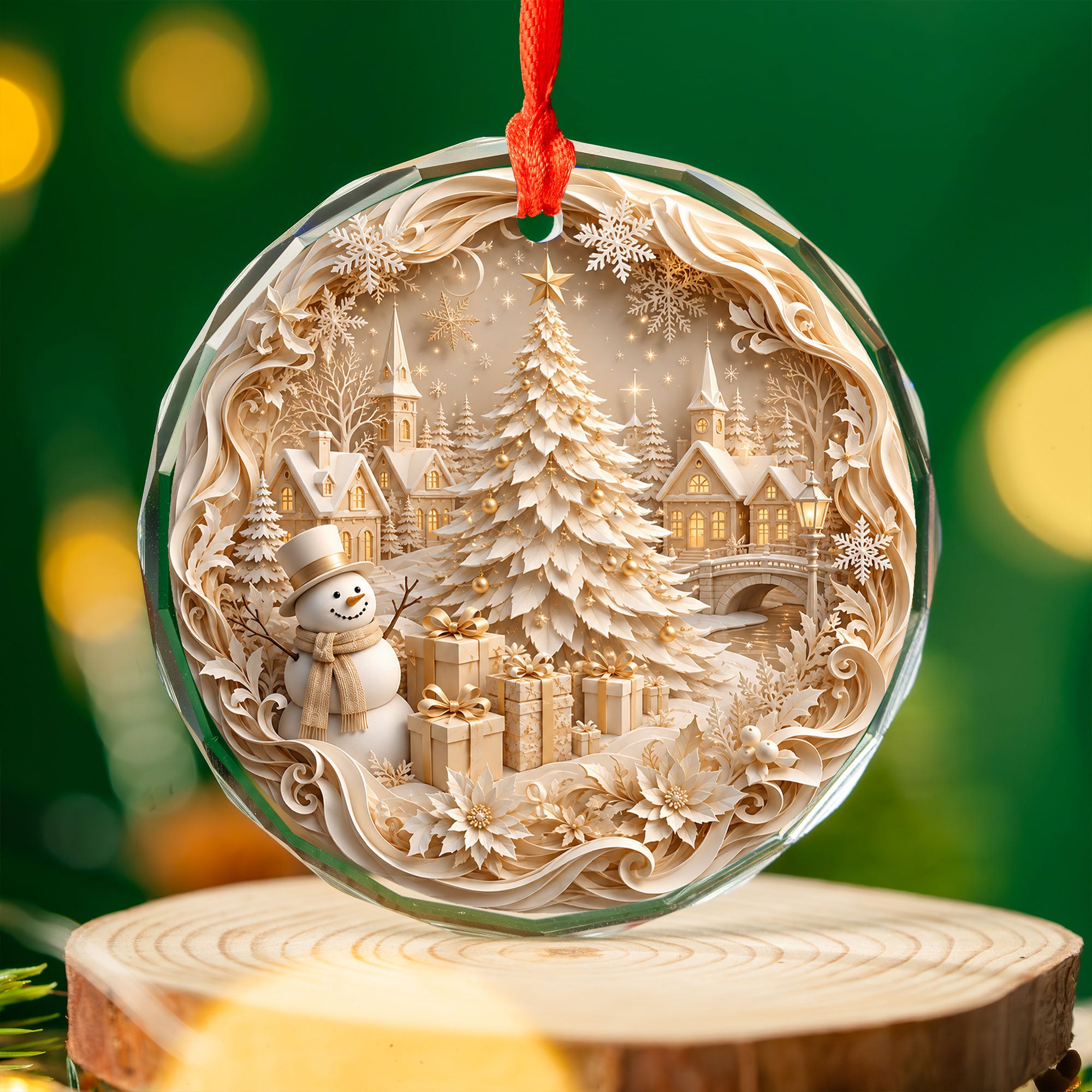 Snowman Christmas Ornament 2026, Christmas Tree Ceramic Ornament, Winter Village Holiday Ornament, Christmas Tree Decor