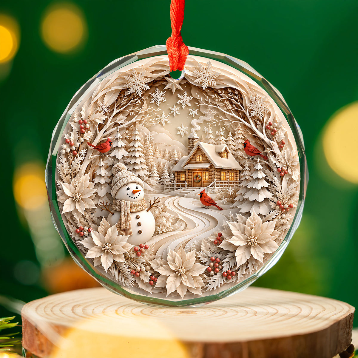 Winter Village Christmas Ornament 2026, Snowman Christmas Tree Decoration, Ceramic Holiday Ornament