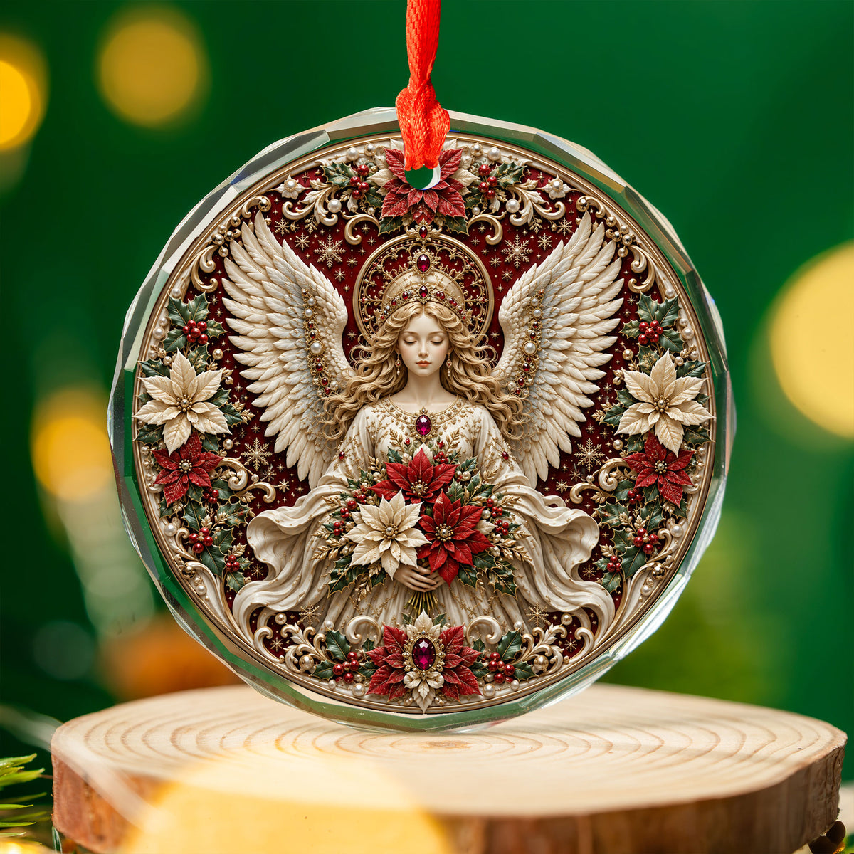 2026 Guardian Angel Ornament, Religious Christmas Tree Decoration, Ceramic Holiday Ornament, Christian Christmas