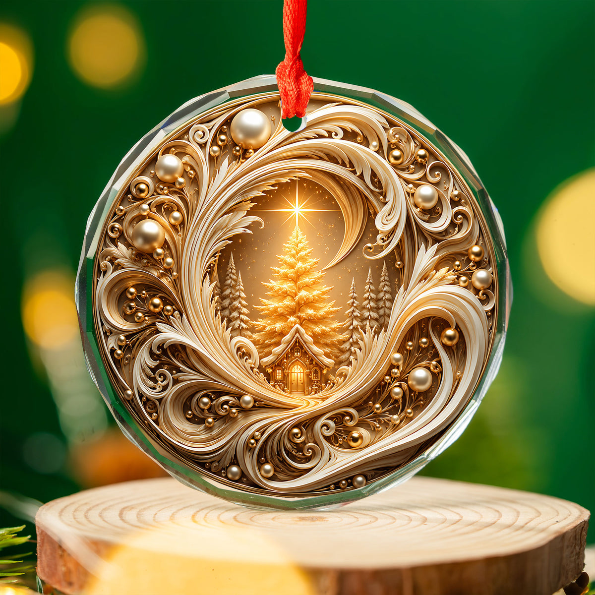 Golden Tree of Life Christmas Ornament 2026, Ceramic Christmas Tree Ornament, Winter Holiday Decor, Christmas Keepsake Gift for Family