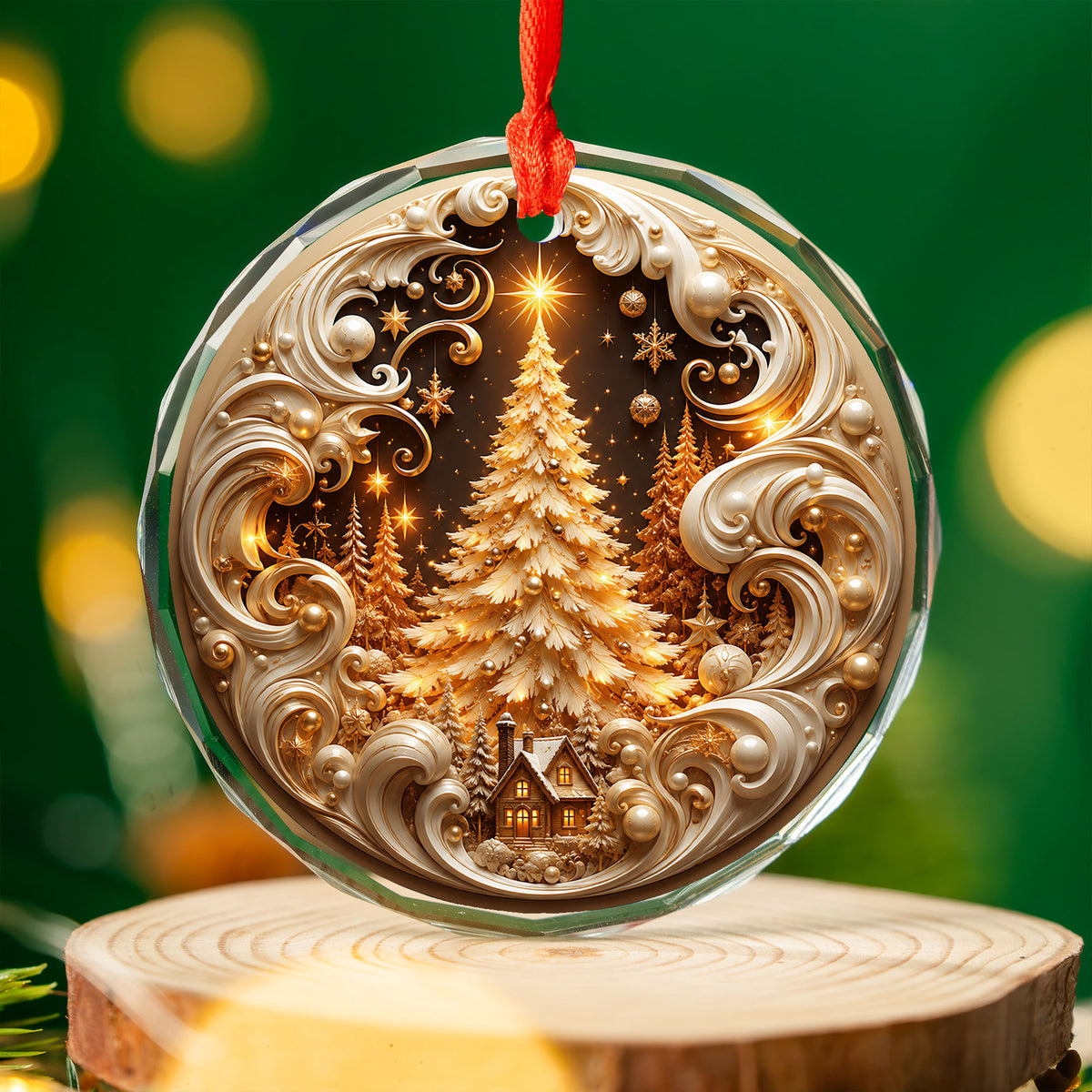 2026 Gold Christmas Ornament, Christmas Tree Holiday Ornament, Ceramic Christmas Decoration, Keepsake Gift for Family and Home