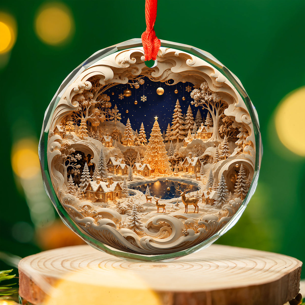 Christmas Ornament 2026, Snowy Village Scene, Winter Christmas Village Decor, Holiday Tree Ornament, Christmas Keepsake Gift