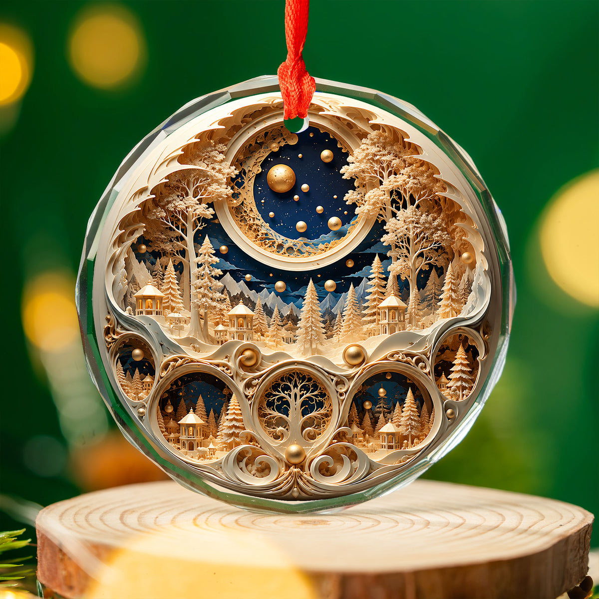 Christmas Ornament 2026, Snowy Village Scene, Winter Christmas Village Decor, Holiday Tree Ornament, Christmas Keepsake Gift (Copy)