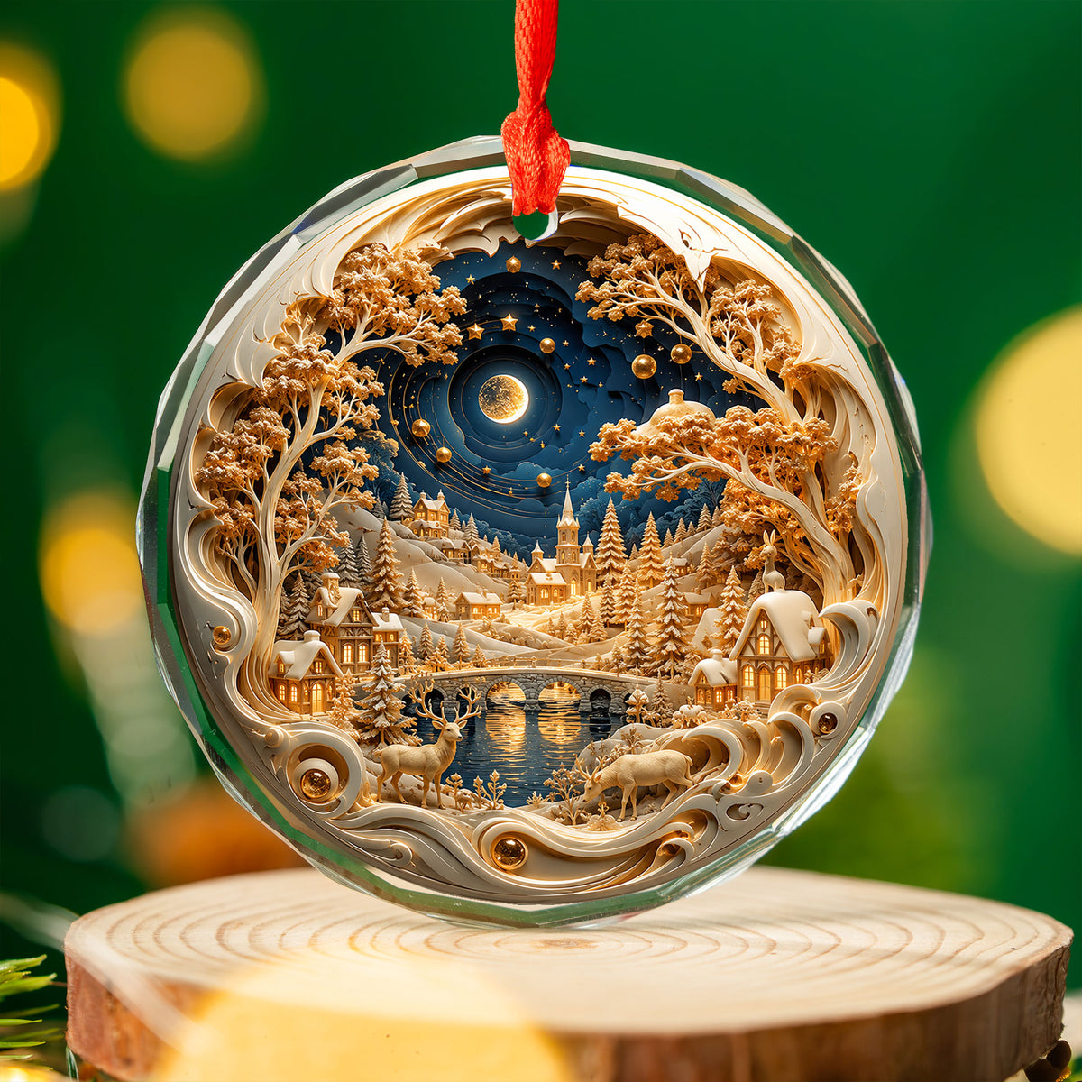 Holiday Village Ornament 2026, Christmas Village Decoration, Winter Snow Scene Ornament, Christmas Keepsake