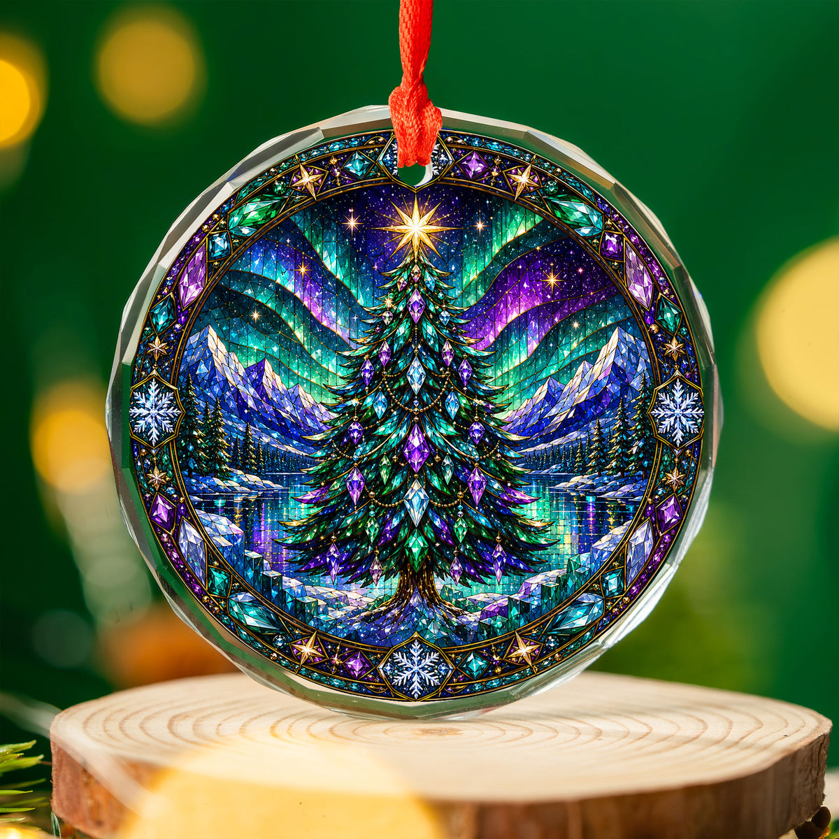 Christmas Tree Ornament 2026, Aurora Christmas Ornament, Winter Tree Decoration, Northern Lights Holiday Decor