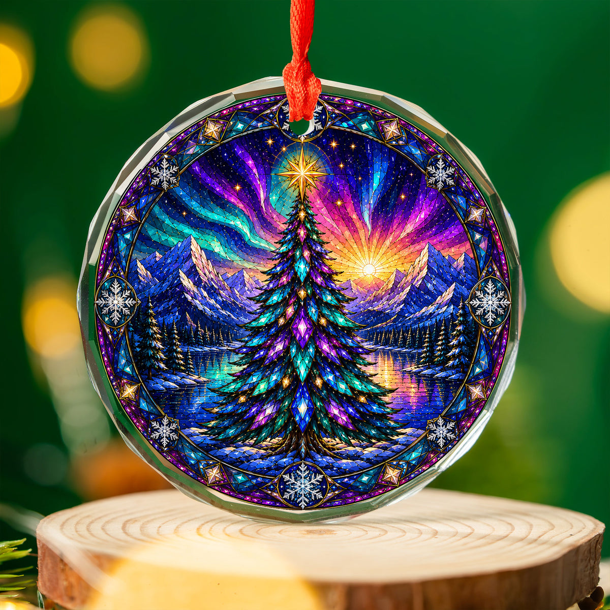 Aurora Christmas Tree Ornament 2026, Winter Landscape Ornament, Holiday Christmas Decor, Northern Lights Tree Decoration