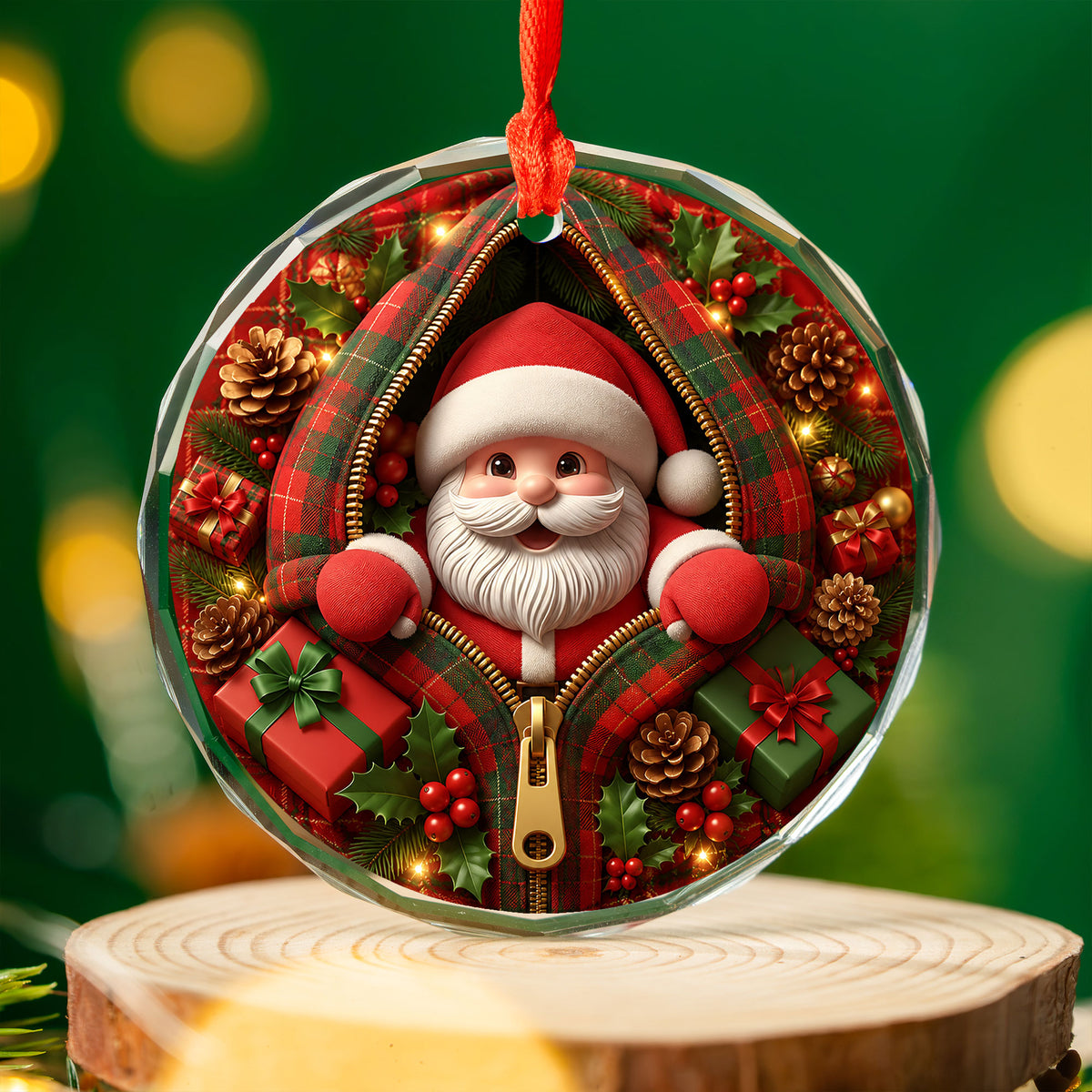 Cute Santa Ornament 2026, Christmas Santa Claus Ornament, Funny Santa Decor, Christmas Tree Ornament