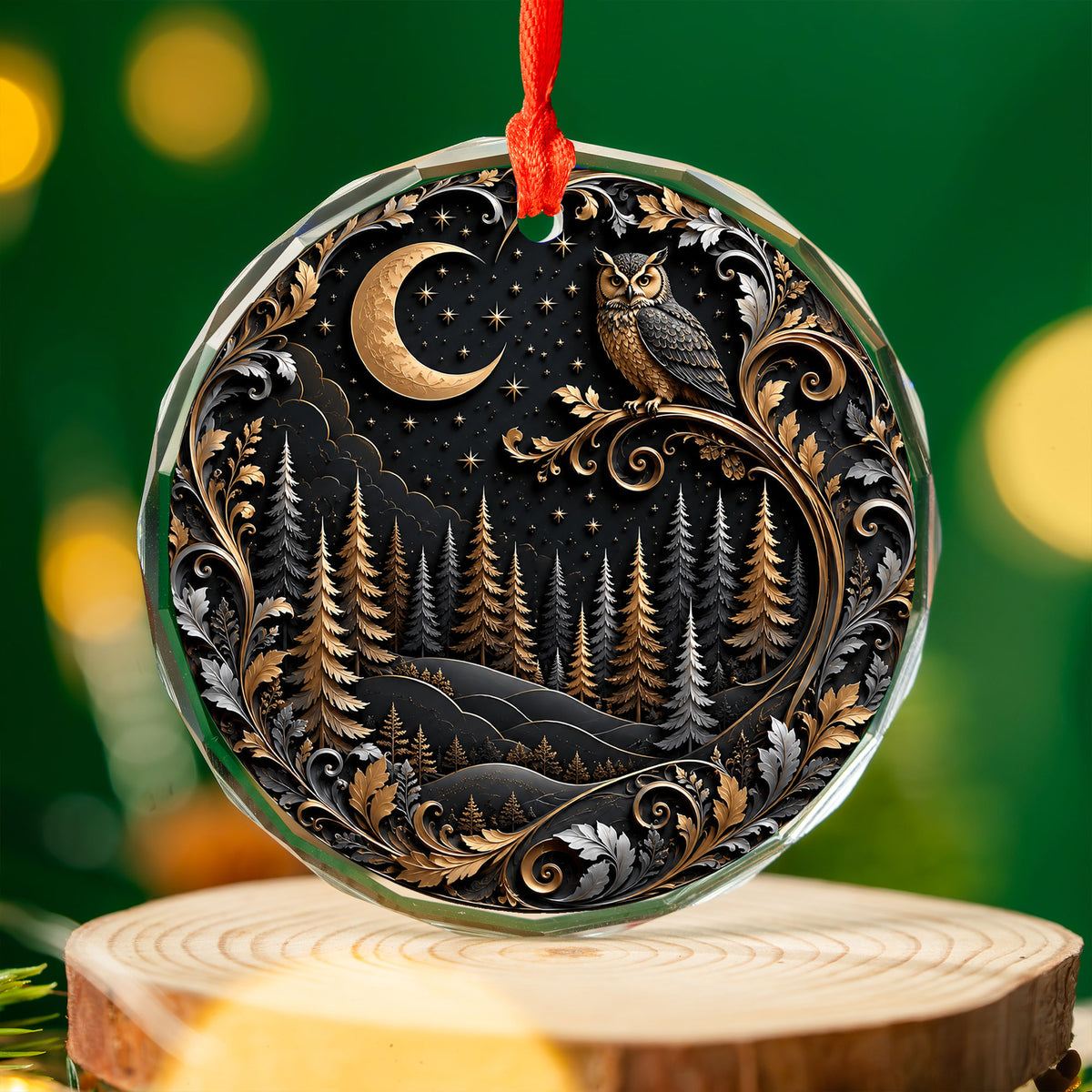 Christmas Ornament 2026, Owl Moon Ornament, Winter Christmas Tree Decoration, Holiday Keepsake, Christian Christmas Gift Idea