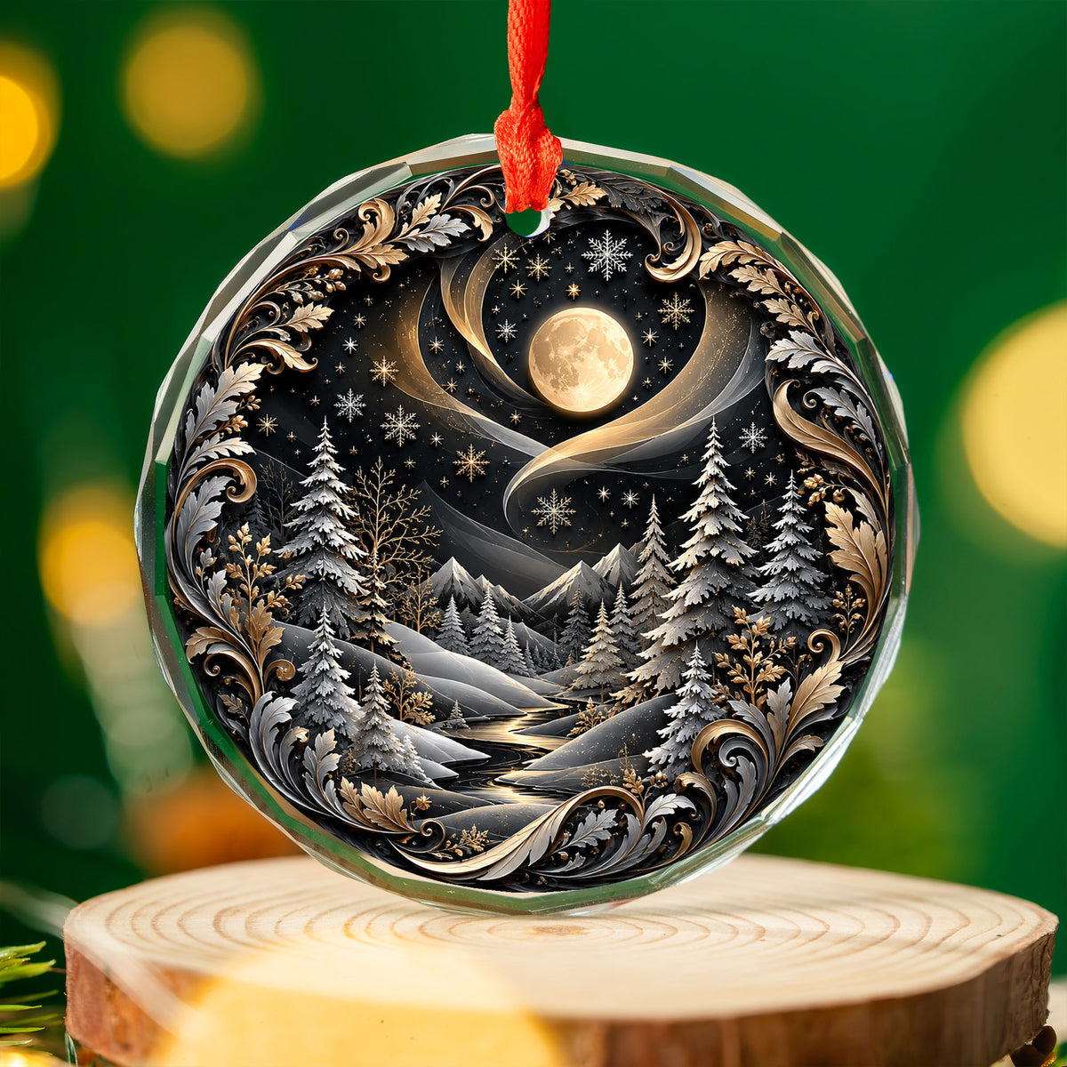 Winter Forest Christmas Ornament 2026, Shooting Star Holiday Ornament, Christian Christmas Tree Decor, Festive Keepsake Gift