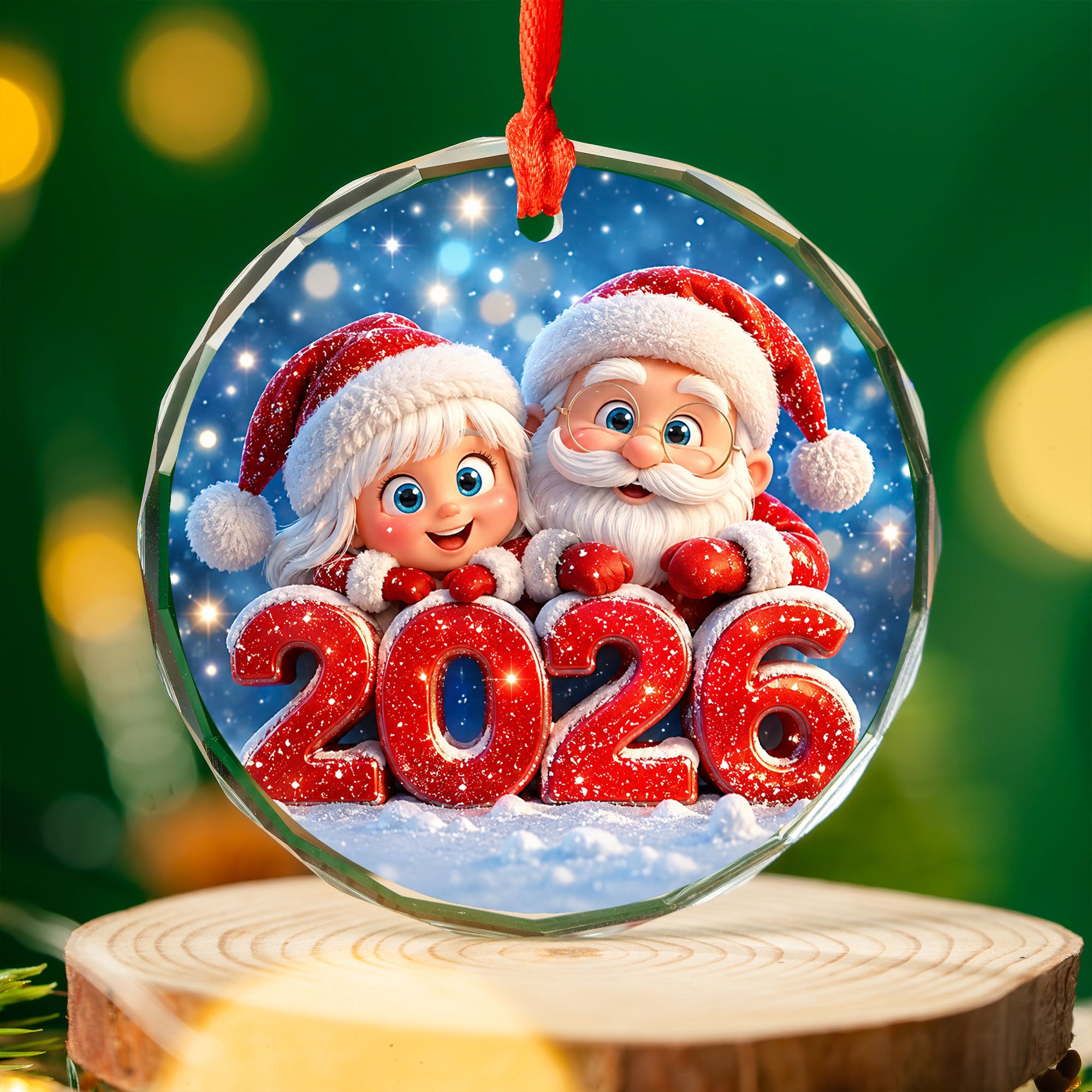 Santa and Girl Christmas Ornament 2026, Cute Santa Ornament, Christmas Tree Decoration, Holiday Keepsake Gift