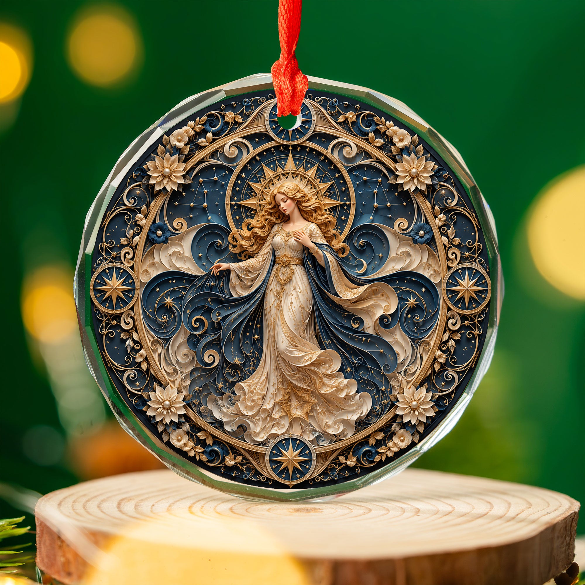 Moon and Stars Christmas Ornament 2026, Elegant Angel Christmas Tree Ornament, Winter Holiday Decoration