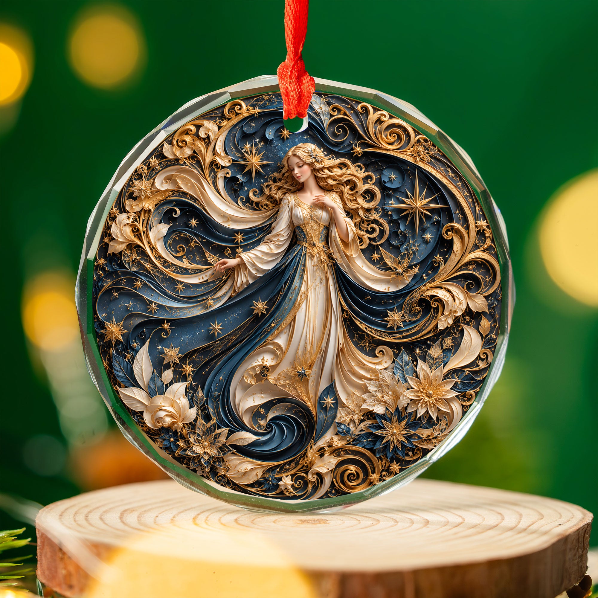 Christmas Angel Ornament 2026, Celestial Moon Tree Ornament, Winter Night Holiday Decoration, Elegant Christmas Keepsake