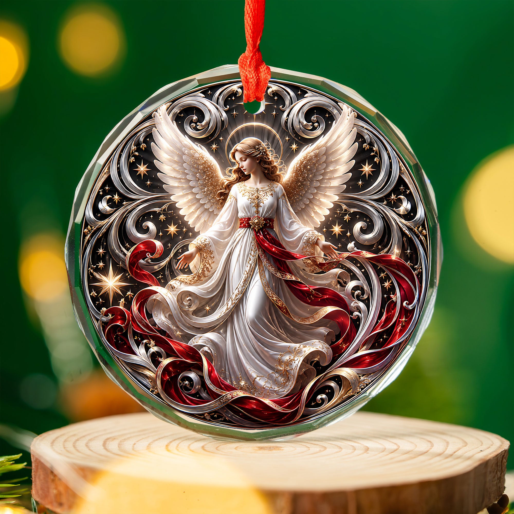 Winter Angel Christmas Ornament 2026, Moonlit Christmas Tree Decoration, Celestial Holiday Ornament