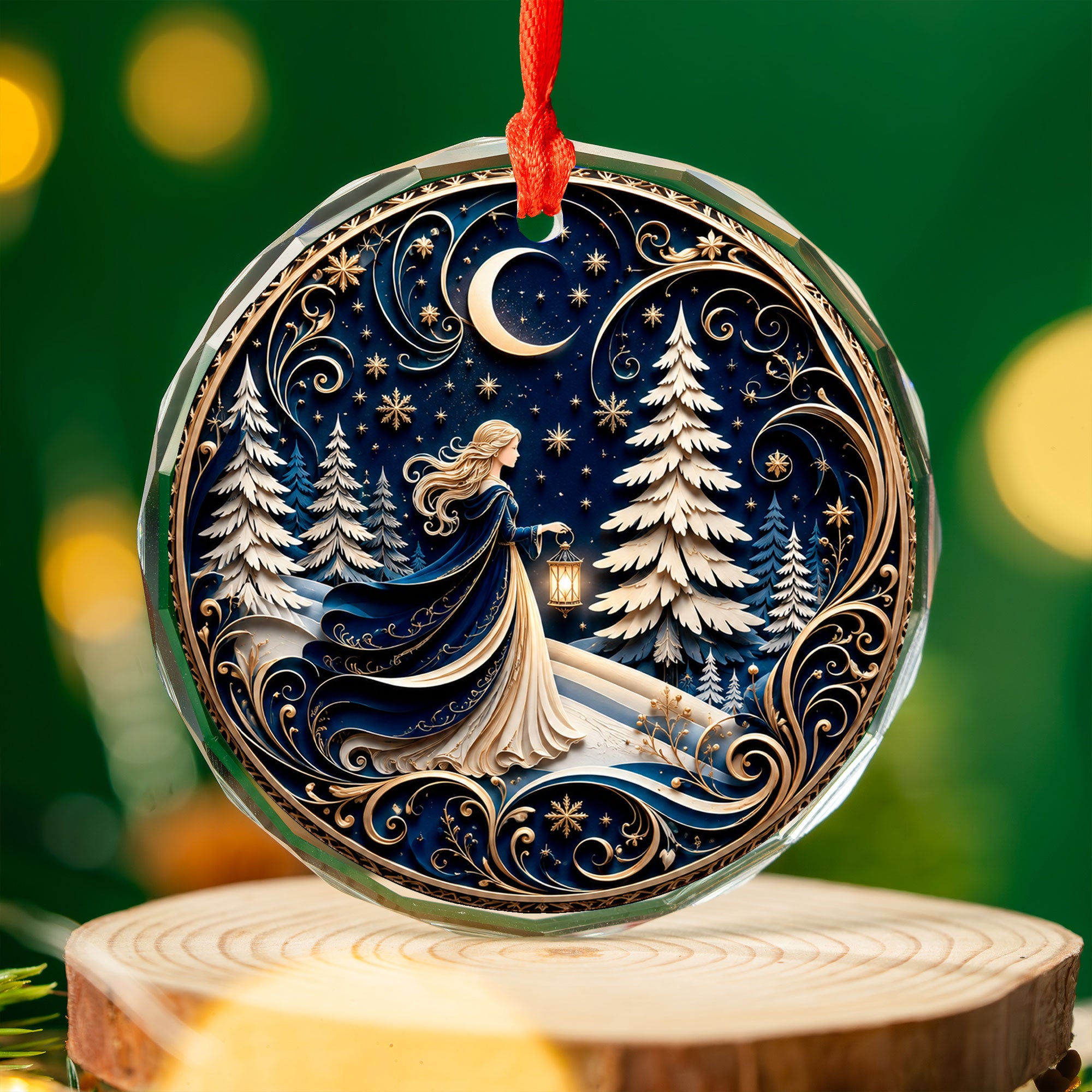 Religious Christmas Ornament 2026 with Angel, Ceramic Christmas Tree Ornament, Holiday Decoration