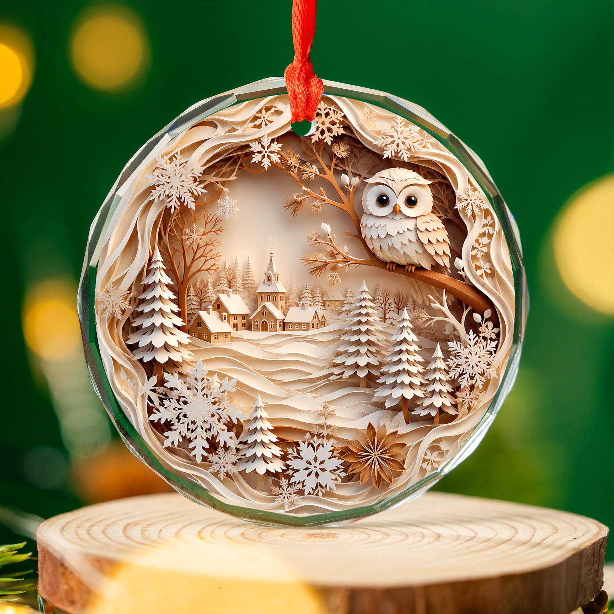 Christmas Owl Ornament 2026, Winter Village Tree Ornament, Holiday Christmas Decoration, Family Keepsake Gift