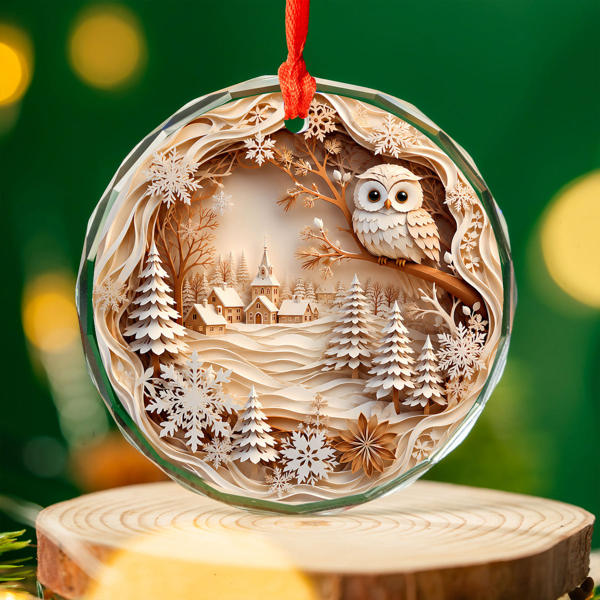 Christmas Owl Ornament 2026, Winter Village Tree Ornament, Holiday Christmas Decoration, Family Keepsake Gift