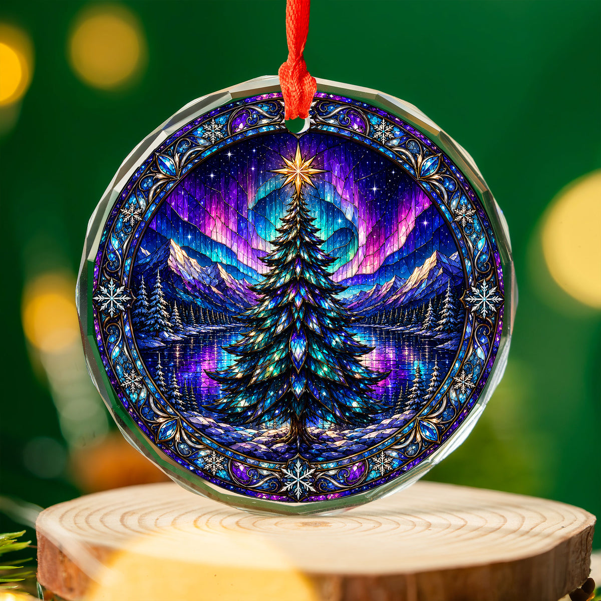 Northern Lights Christmas Ornament 2026, Christmas Tree Ornament, Aurora Winter Landscape Ornament