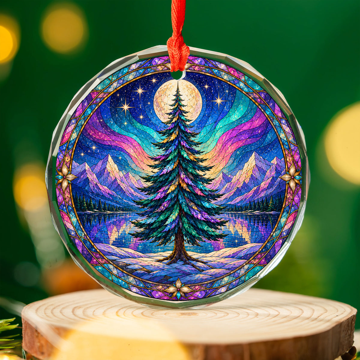 Aurora Borealis Christmas Ornament 2026, Christmas Tree Ornament, Winter Landscape Decoration