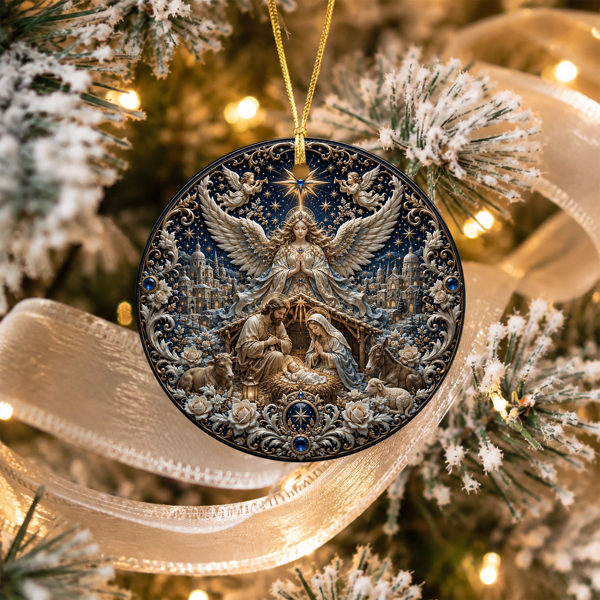 Nativity Scene Christmas Ornament 2026, Holy Family Ornament, Christian Christmas Decor, Religious Tree Ornament