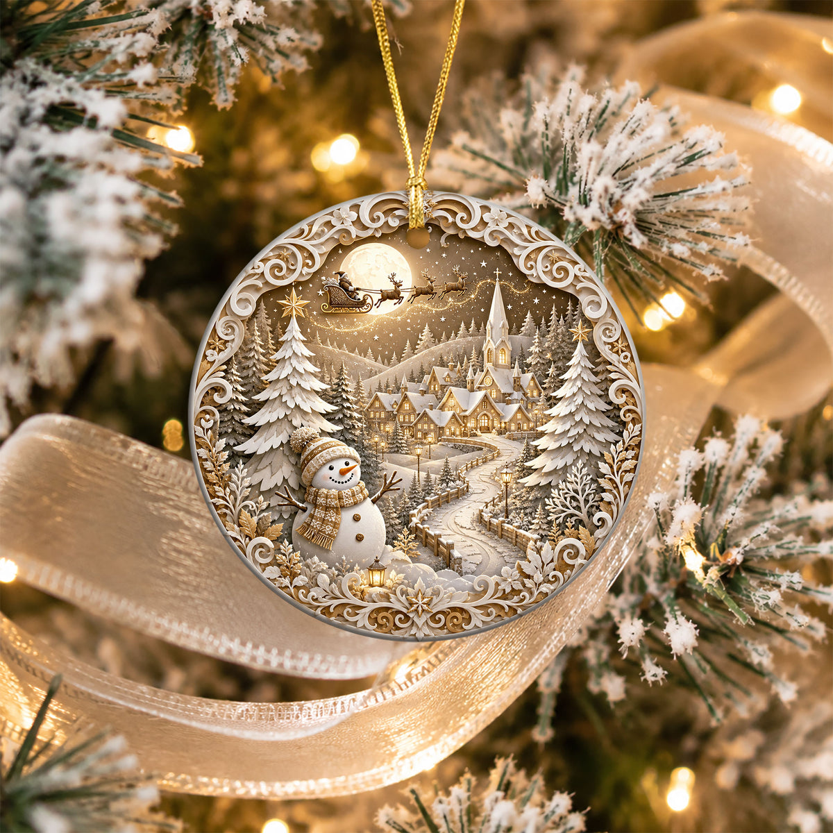 Snowman Keepsake Ornament 2026, Winter Christmas Ceramic Ornament, Holiday Tree Decoration, Festive Family Gift Idea