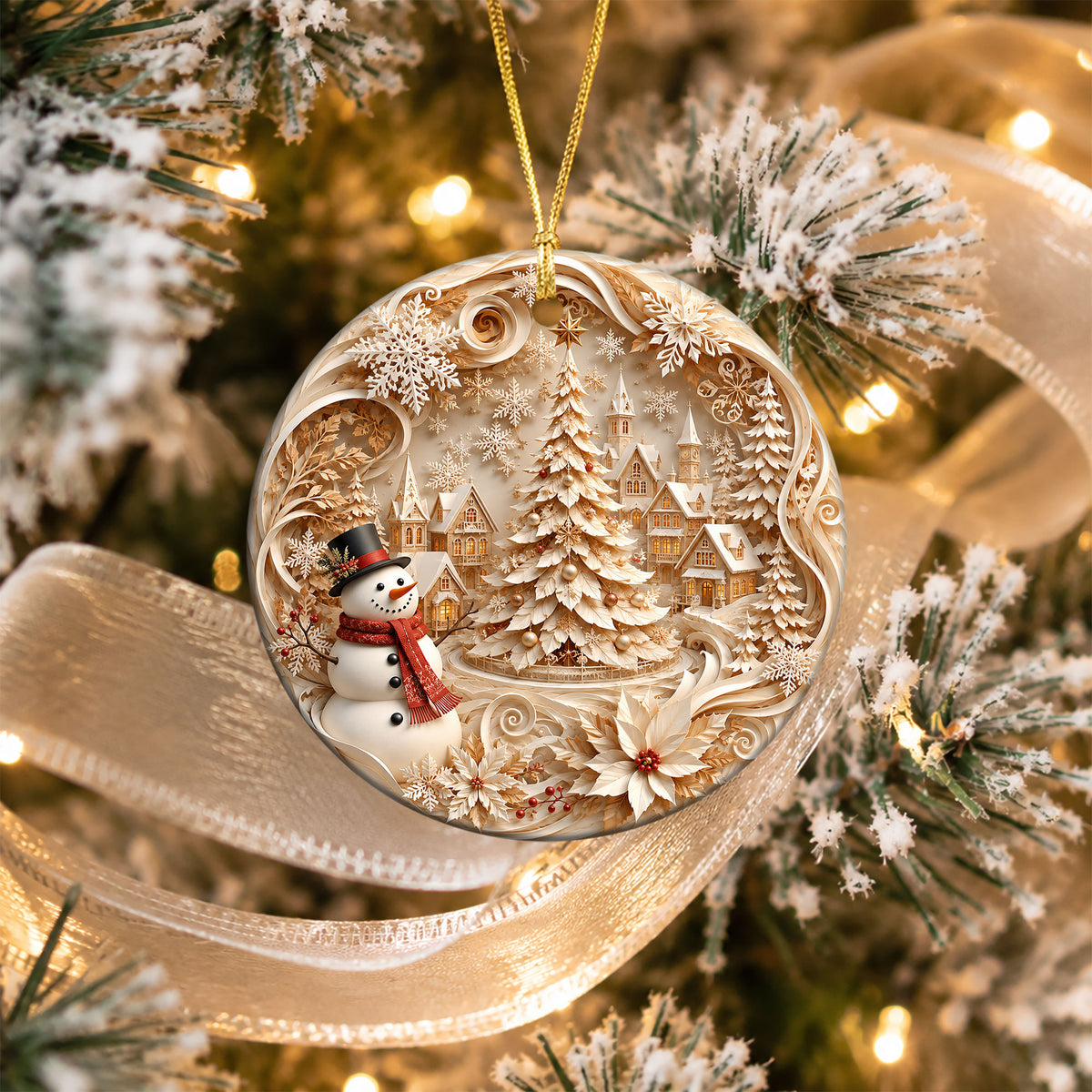 2026 Snowman Christmas Ornament, Cute Winter Snowman Tree Ornament, Holiday Keepsake Gift, Rustic Christmas Decor
