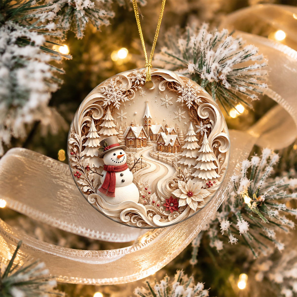 Snowman Christmas Tree Ornament 2026, Winter Holiday Keepsake Ornament, Cute Festive Decoration