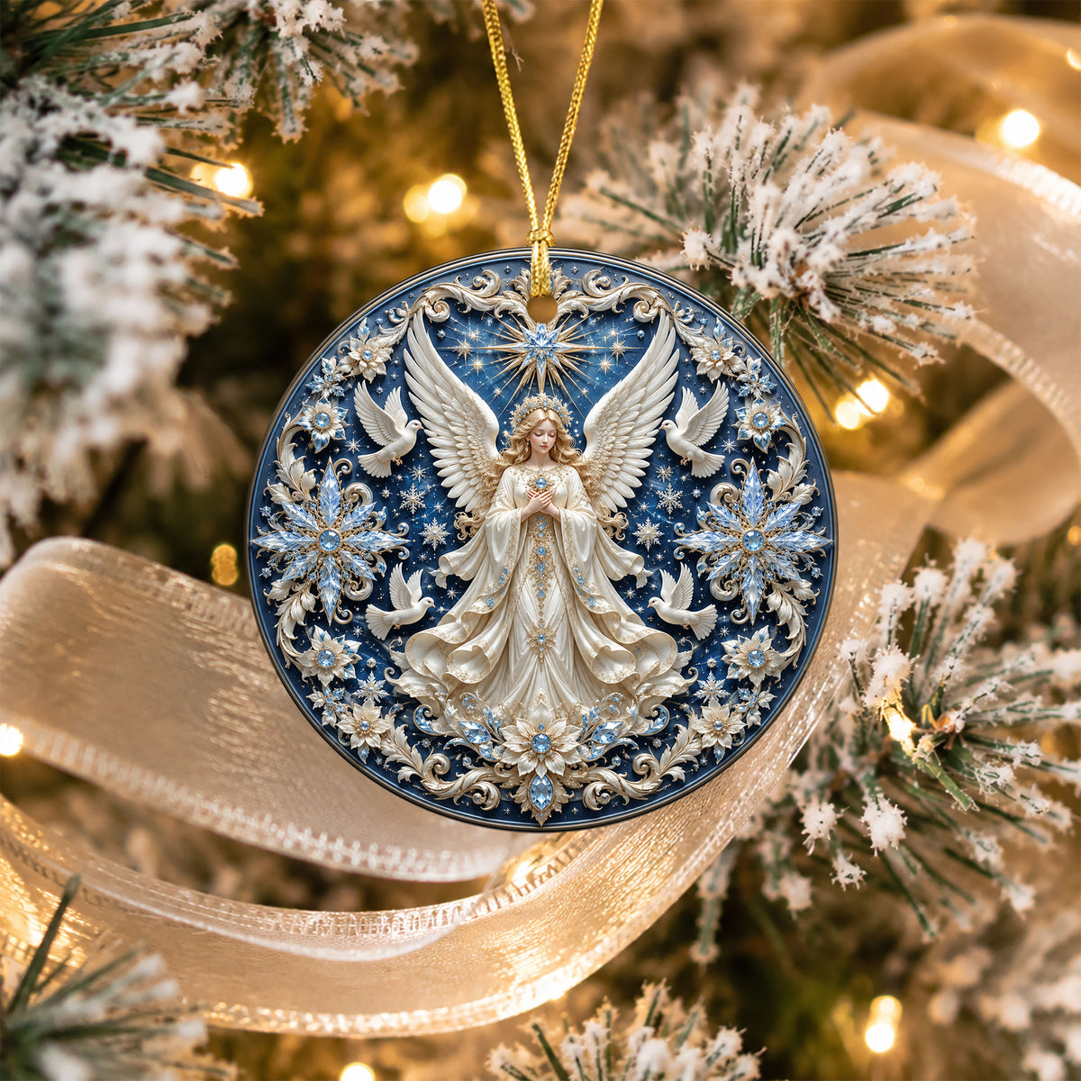 Guardian Angel Christmas Ornament 2026, Religious Tree Ornament, Ceramic Christmas Decoration, Holiday Keepsake