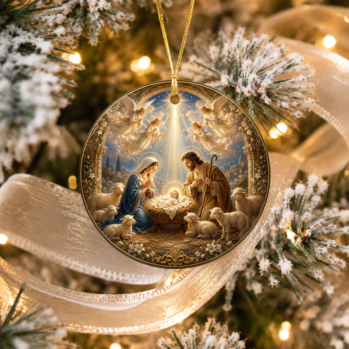 2026 Nativity Scene Christmas Ornament, Christian Christmas Decor, Holy Family Keepsake, Religious Tree Ornament Gift
