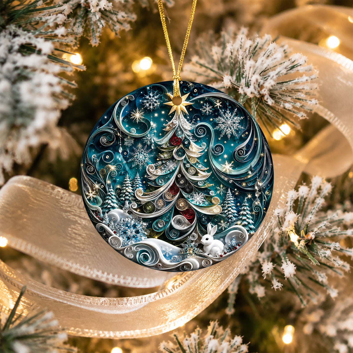 Christmas Tree Ornament 2026, Blue Winter Ornament, Holiday Christmas Decor, Xmas Tree Decoration