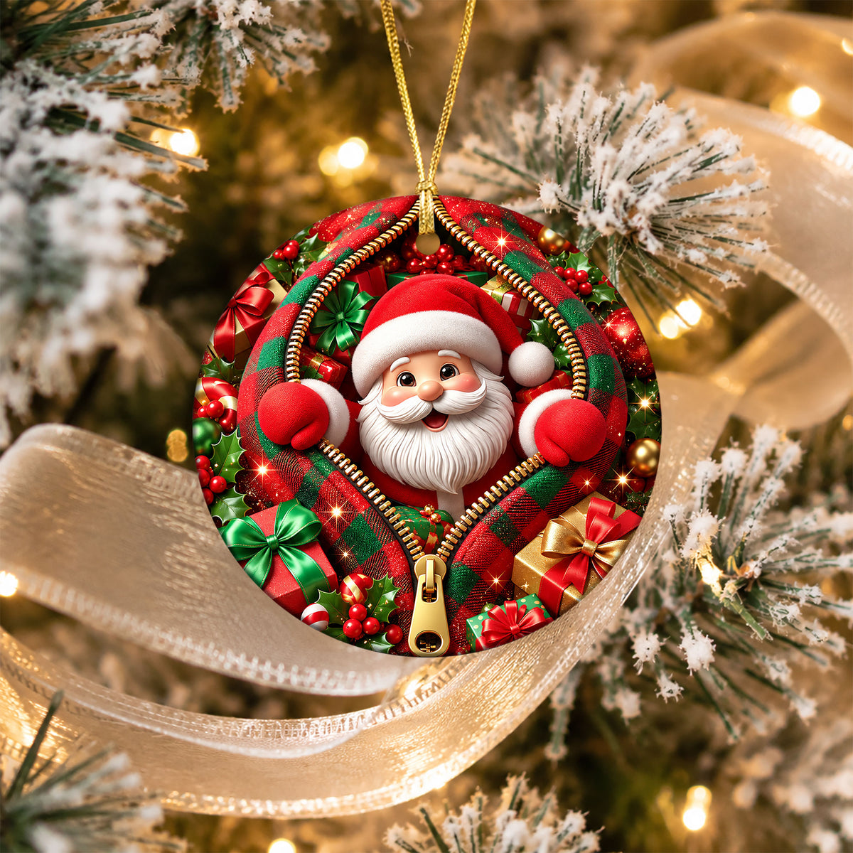 Christmas Santa Ornament 2026, Festive Santa Claus Tree Ornament, Holiday Decoration, Christmas Keepsake