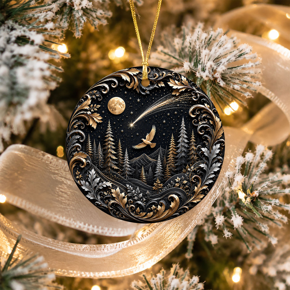 Christmas Dove Ornament 2026, Peace Dove Christmas Ornament, Nativity Star Ornament, Winter Forest Decor