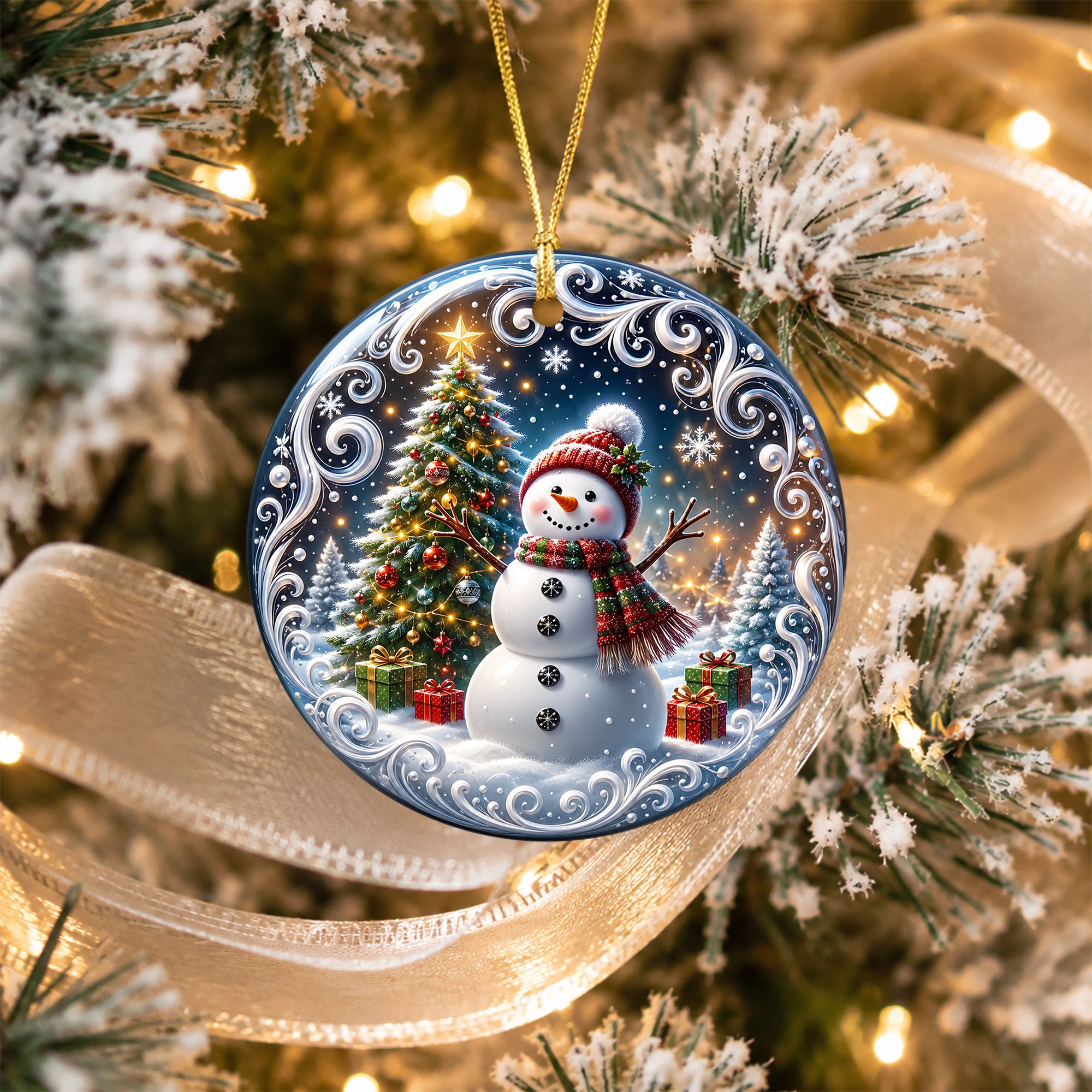 Christmas Snowman Ornament 2026, Winter Tree Ornament, Holiday Keepsake Decoration