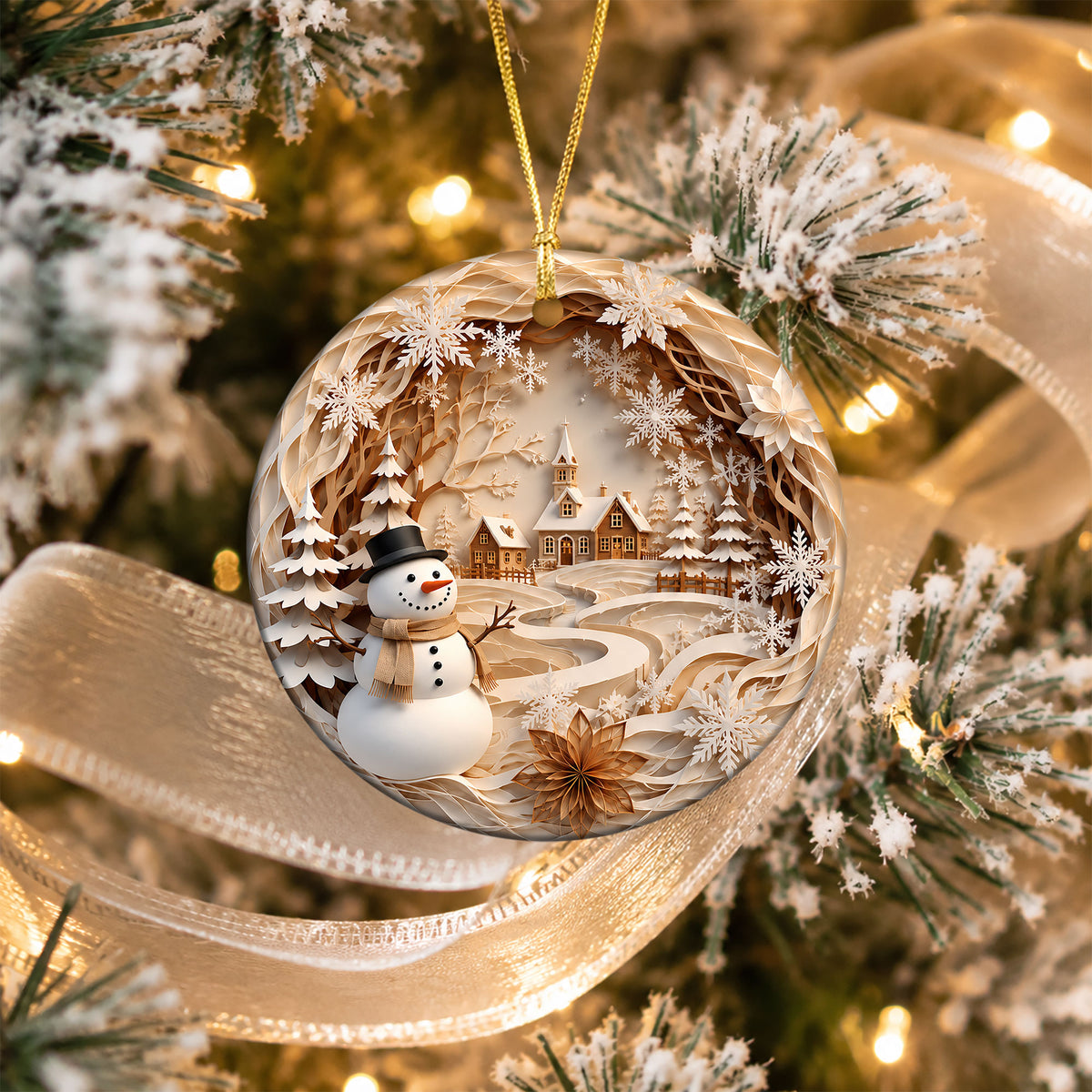 Snowman Winter Village Ornament 2026, Christmas Tree Ornament, Holiday Decoration, Christmas Keepsake Gift