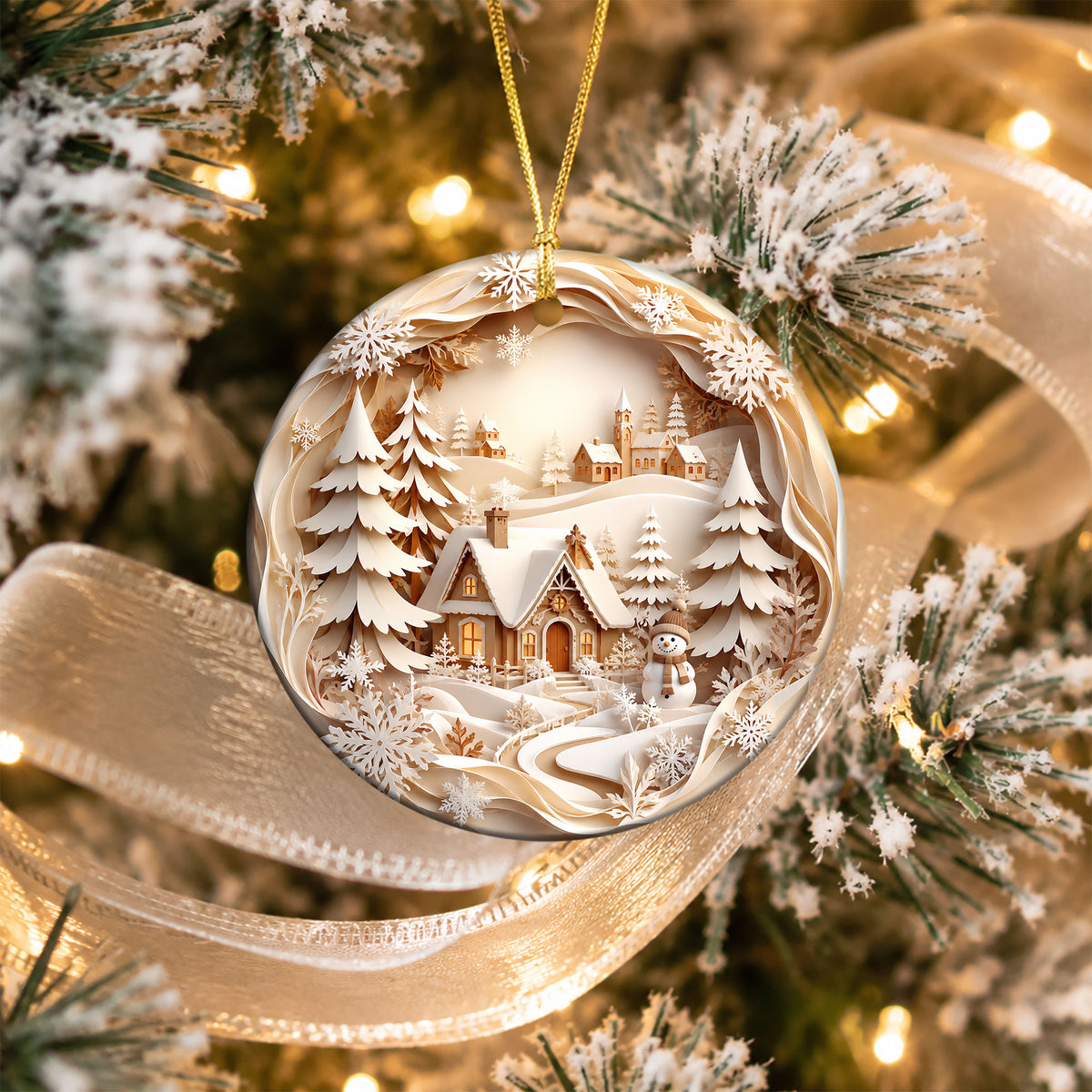 Snowman Holiday Ornament 2026, Winter Village Christmas Tree Ornament, Christmas Decoration