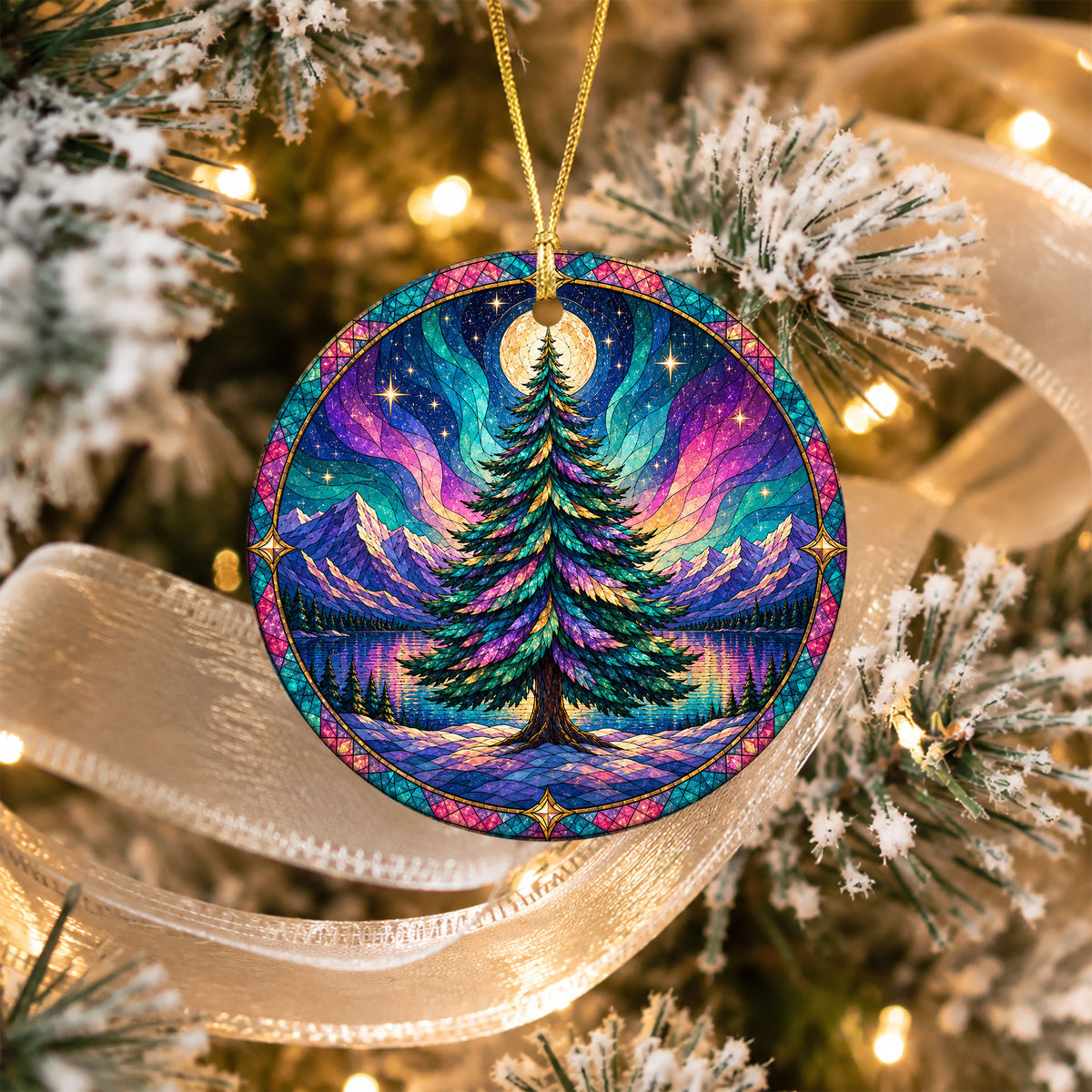 Winter Christmas Ornament 2026, Aurora Northern Lights Ornament, Christmas Tree Decoration
