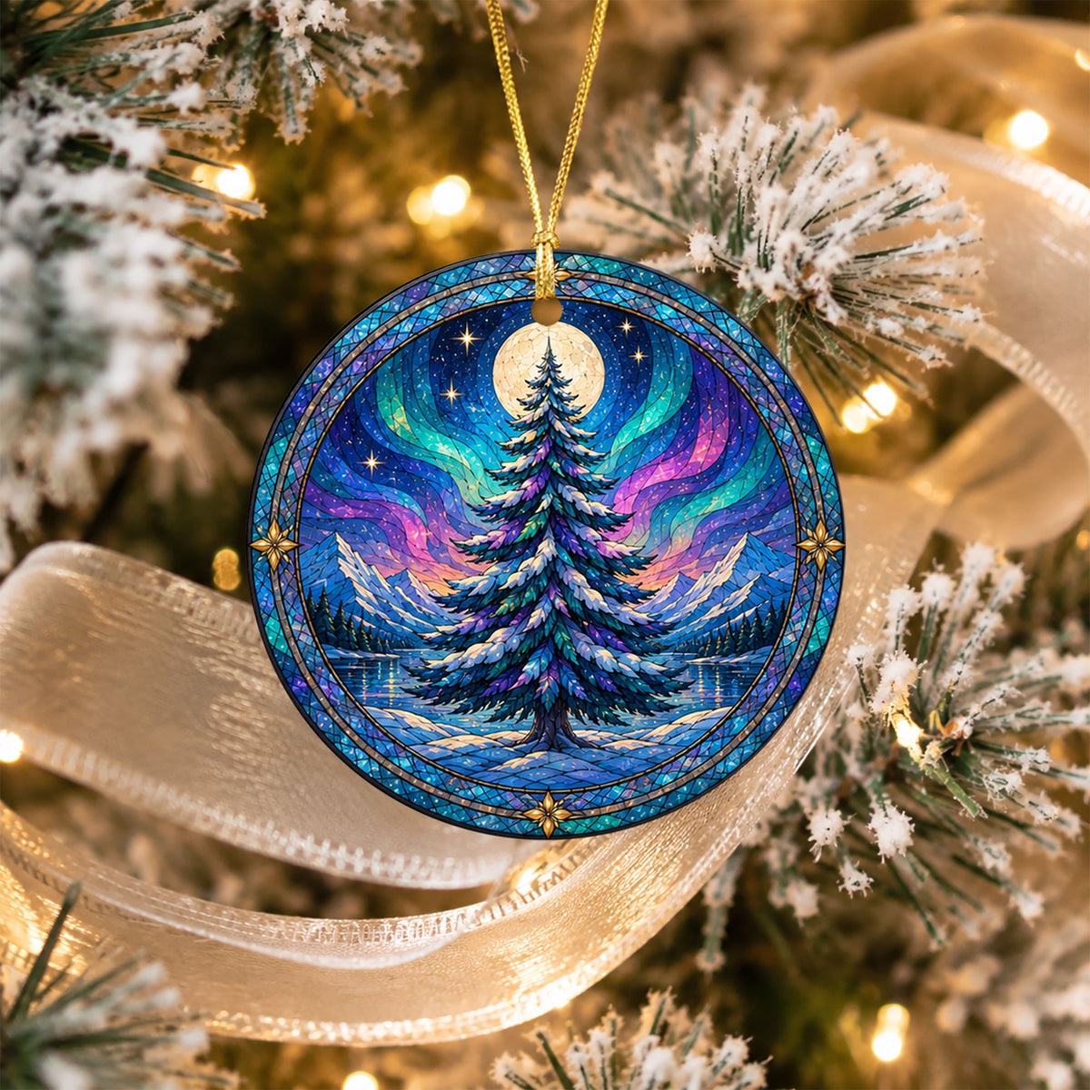 Christmas Tree Keepsake Ornament 2026, Northern Lights Holiday Ornament, Aurora Winter Decoration