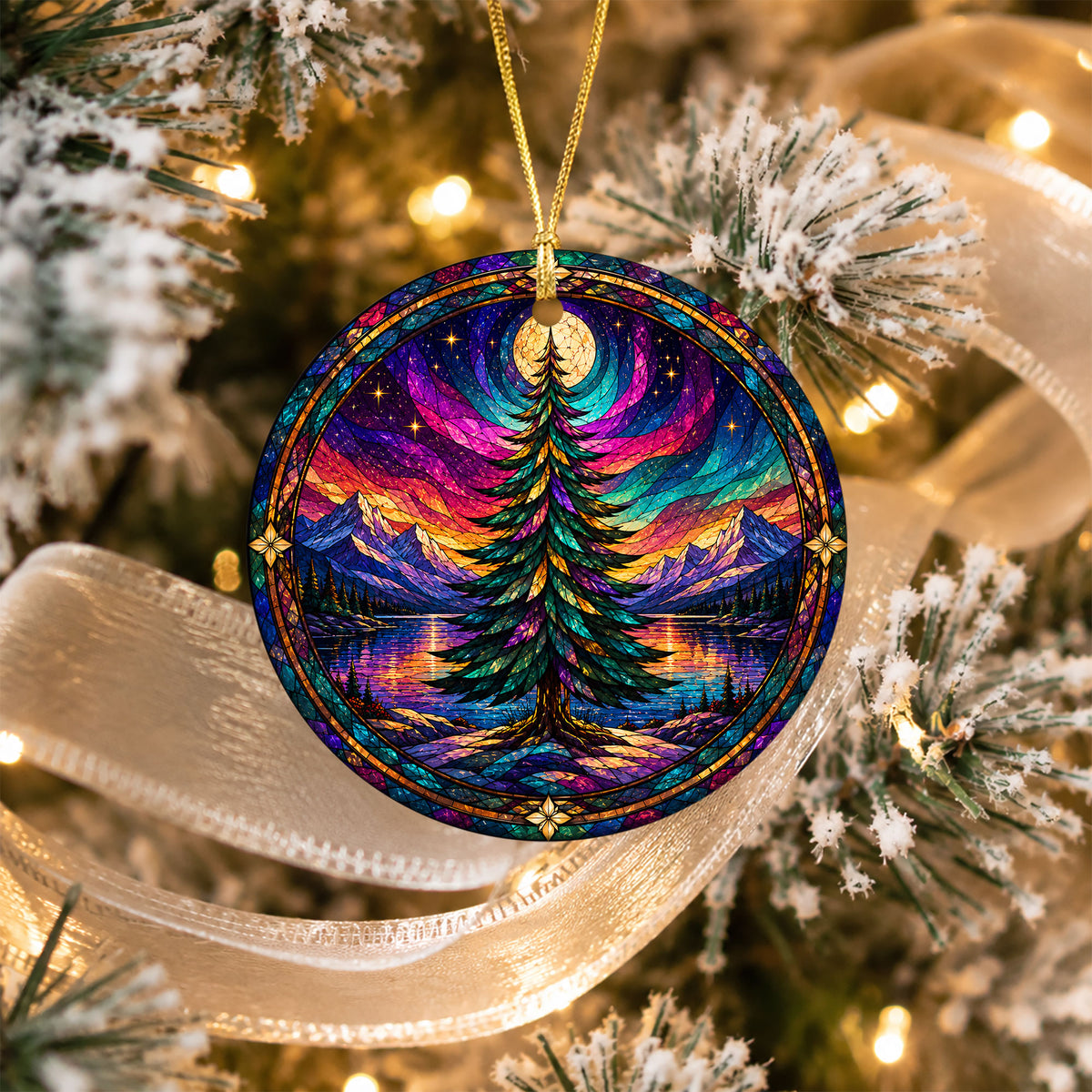 Northern Lights Holiday Ornament 2026, Christmas Tree Ornament, Aurora Landscape Decoration