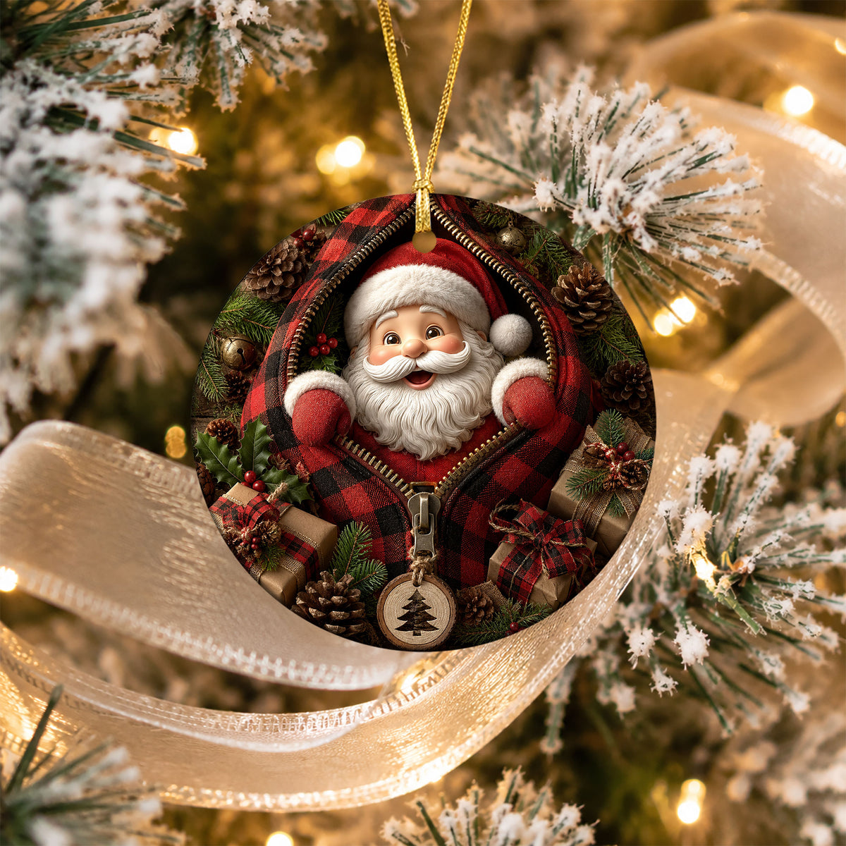 Christmas Ornament 2026 Santa Claus Design, Cute Holiday Tree Decoration, Xmas Keepsake Ornament